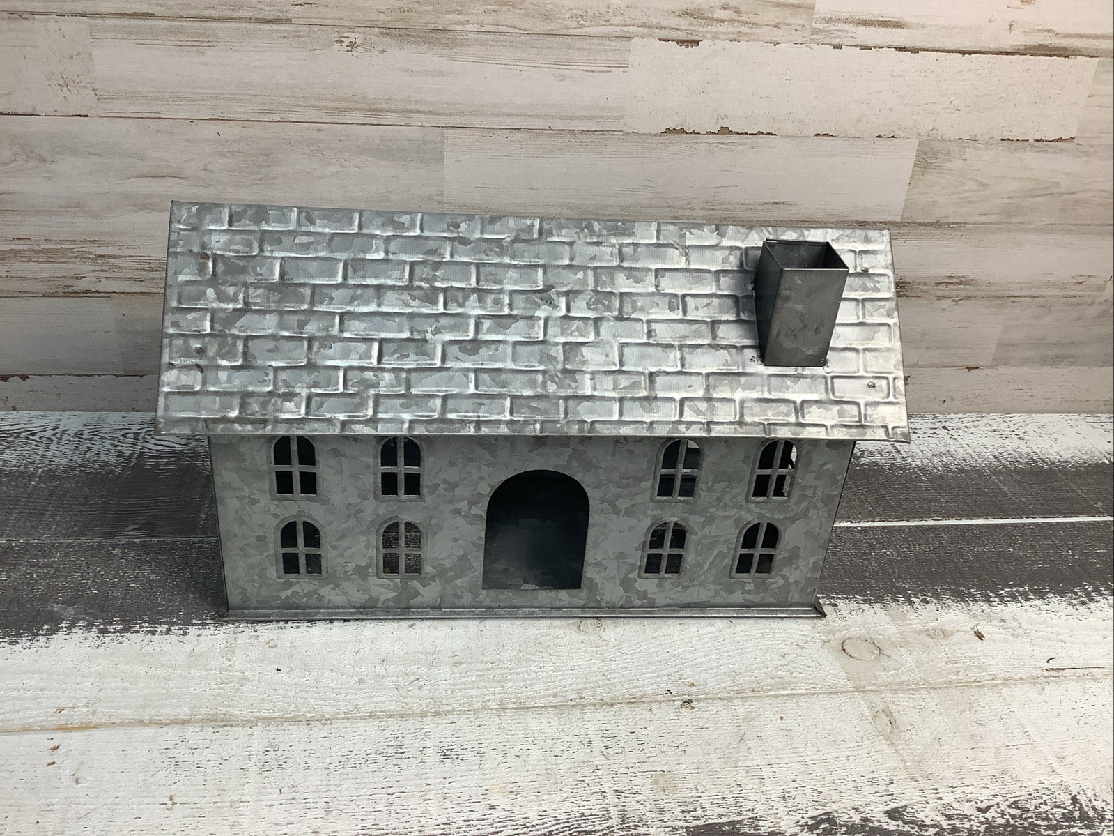 Pottery Barn Galvanized Village House 15″x9″