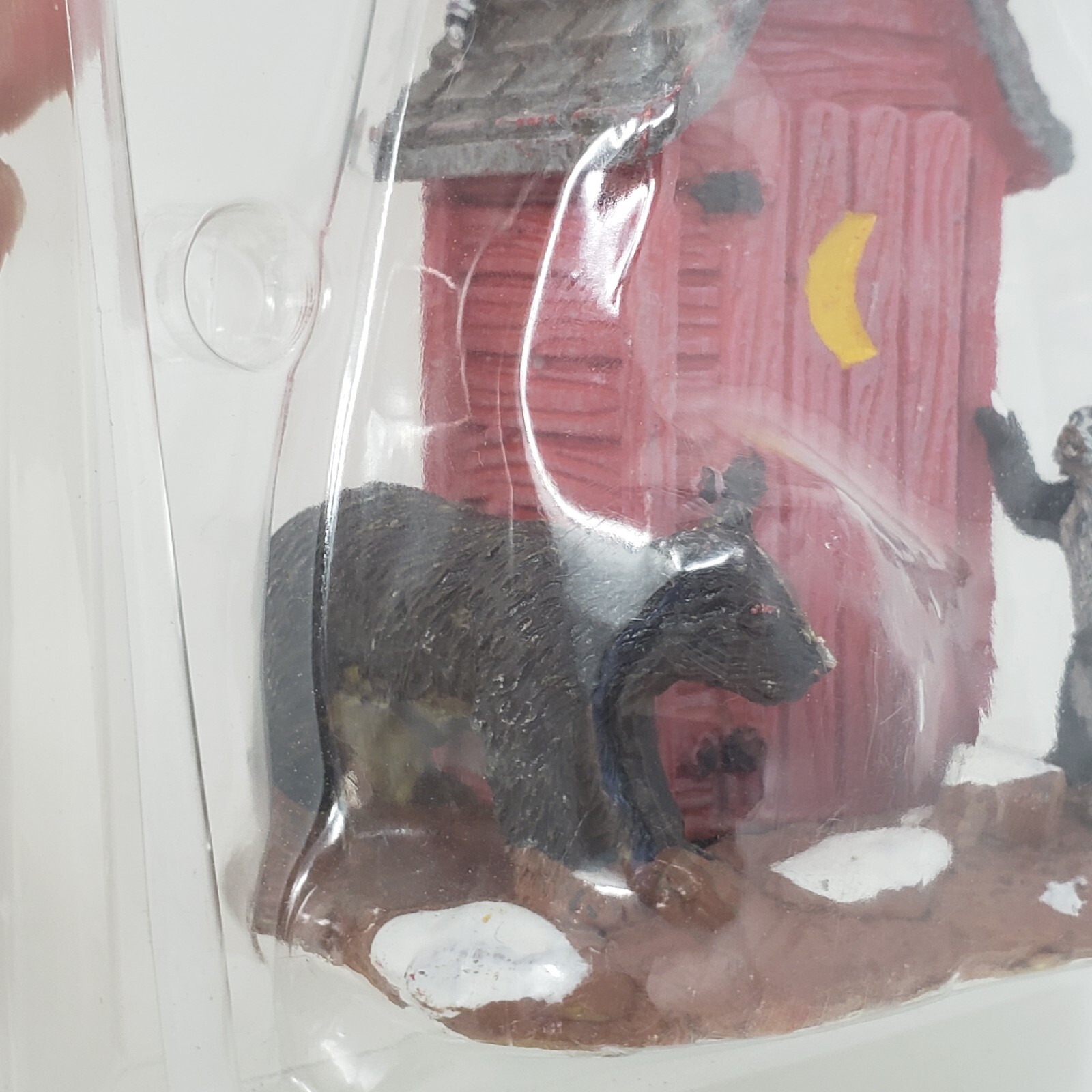 Lemax “Outhouse Marauders” #24492 – Village Outhouse w/ Bear, Raccoon