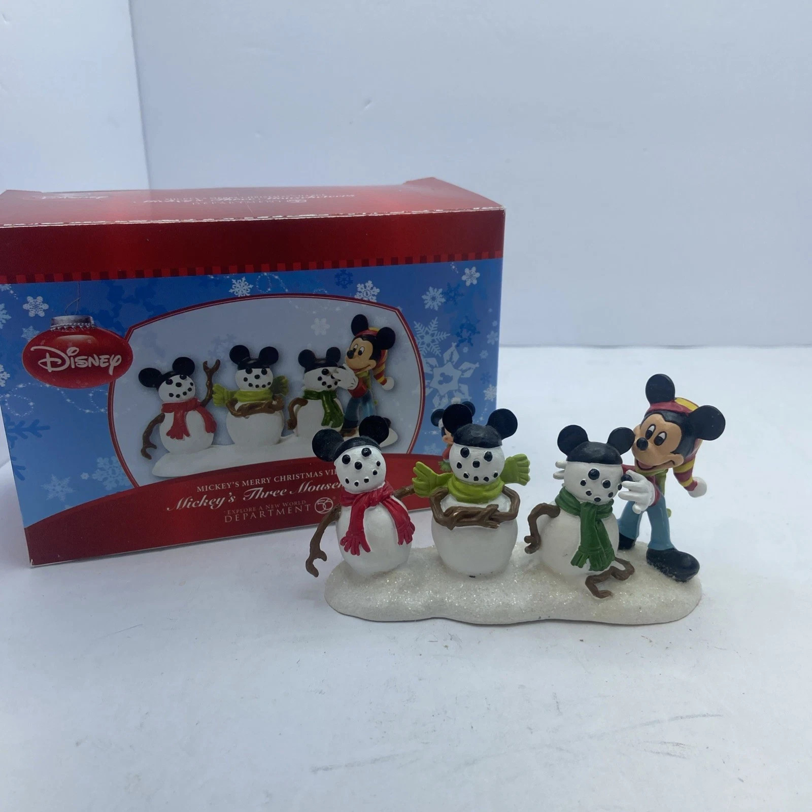 Mickey’s Three Mouseketeers – Merry Christmas Village- Disney Dept 56 -12-1-218