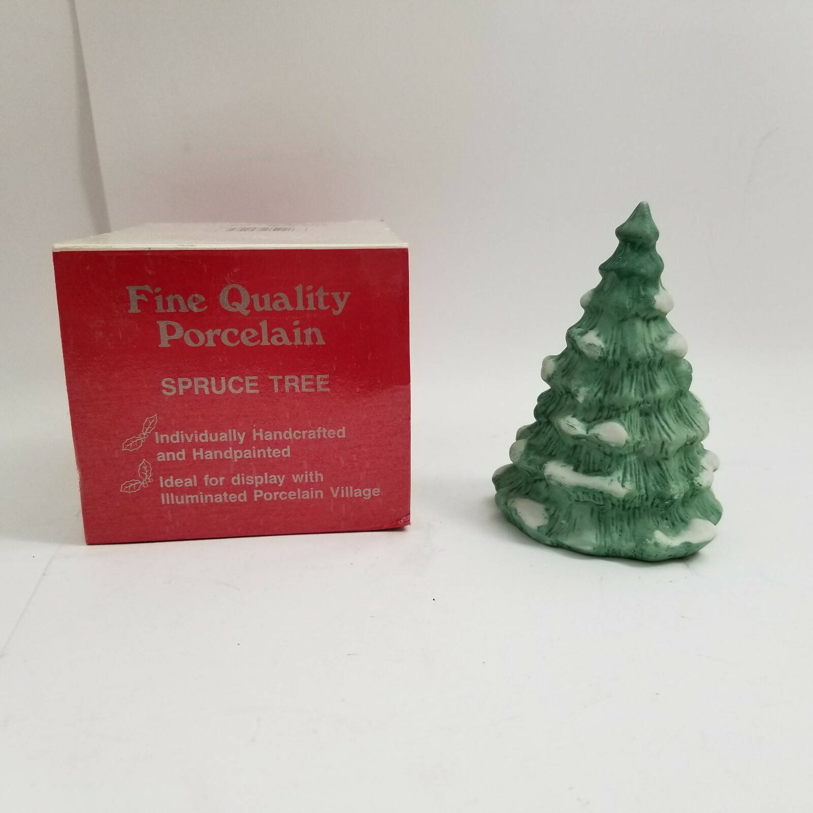 Ceramic Christmas Tee Spruce English Country Village Painted Vtg