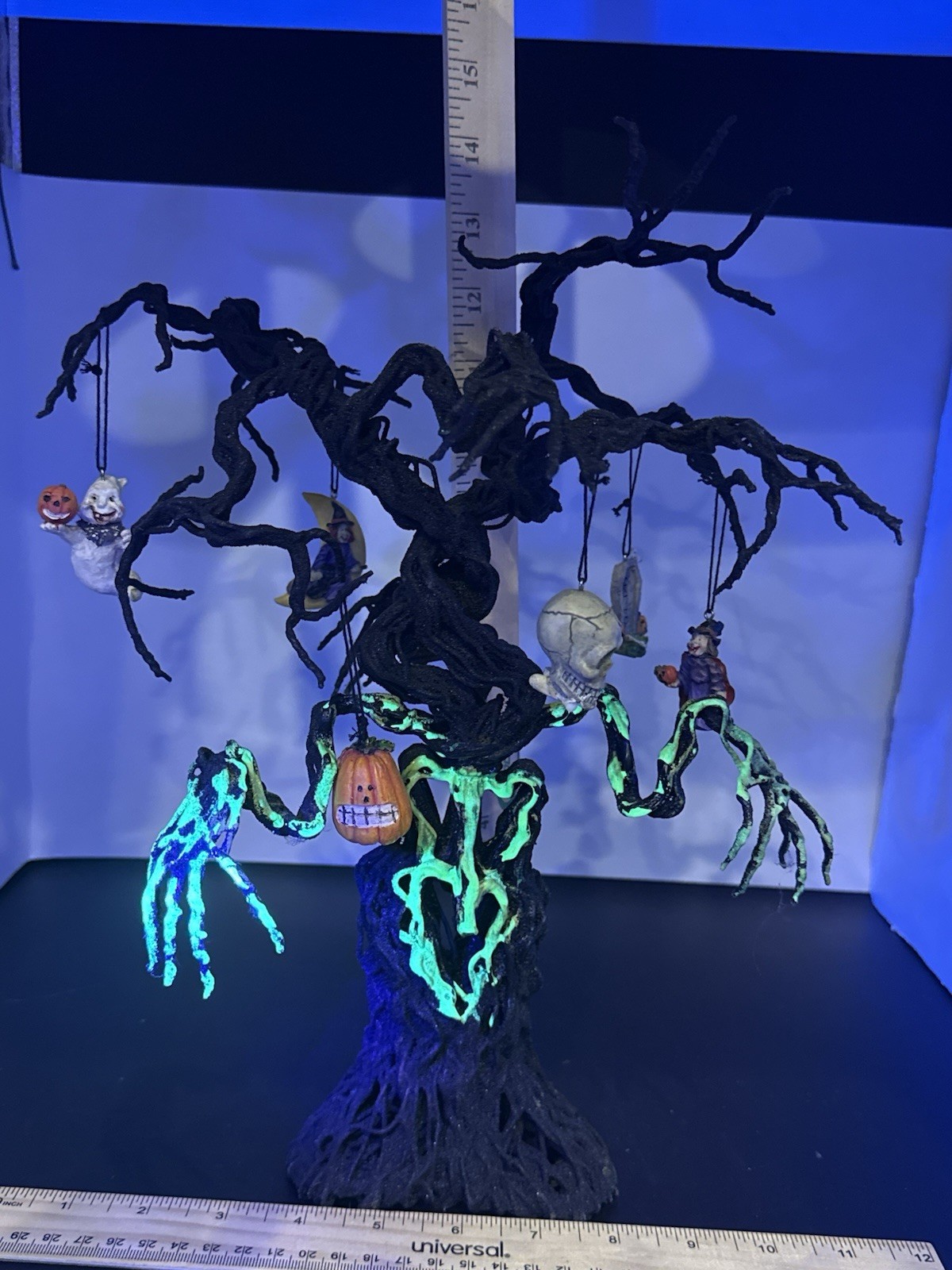 Department 56 Halloween Spooky Village Glow in the Dark Tree with Mini Ornaments