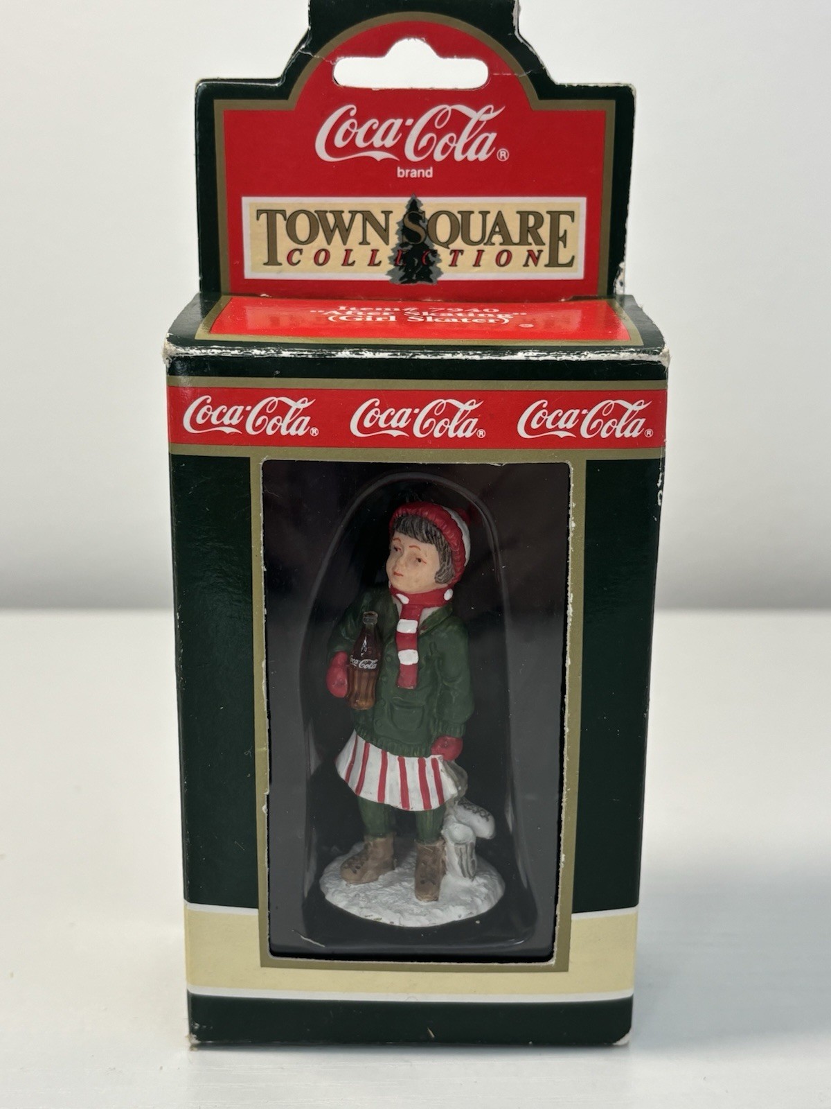Coca Cola Town Square Village Accessory Girl After Skating 1992 Snow Village NIB