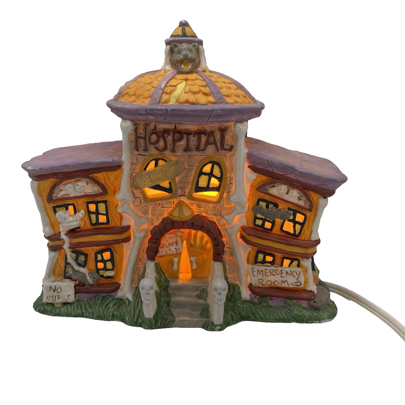 Porcelain Halloween Haunted Hospital Lighted Works