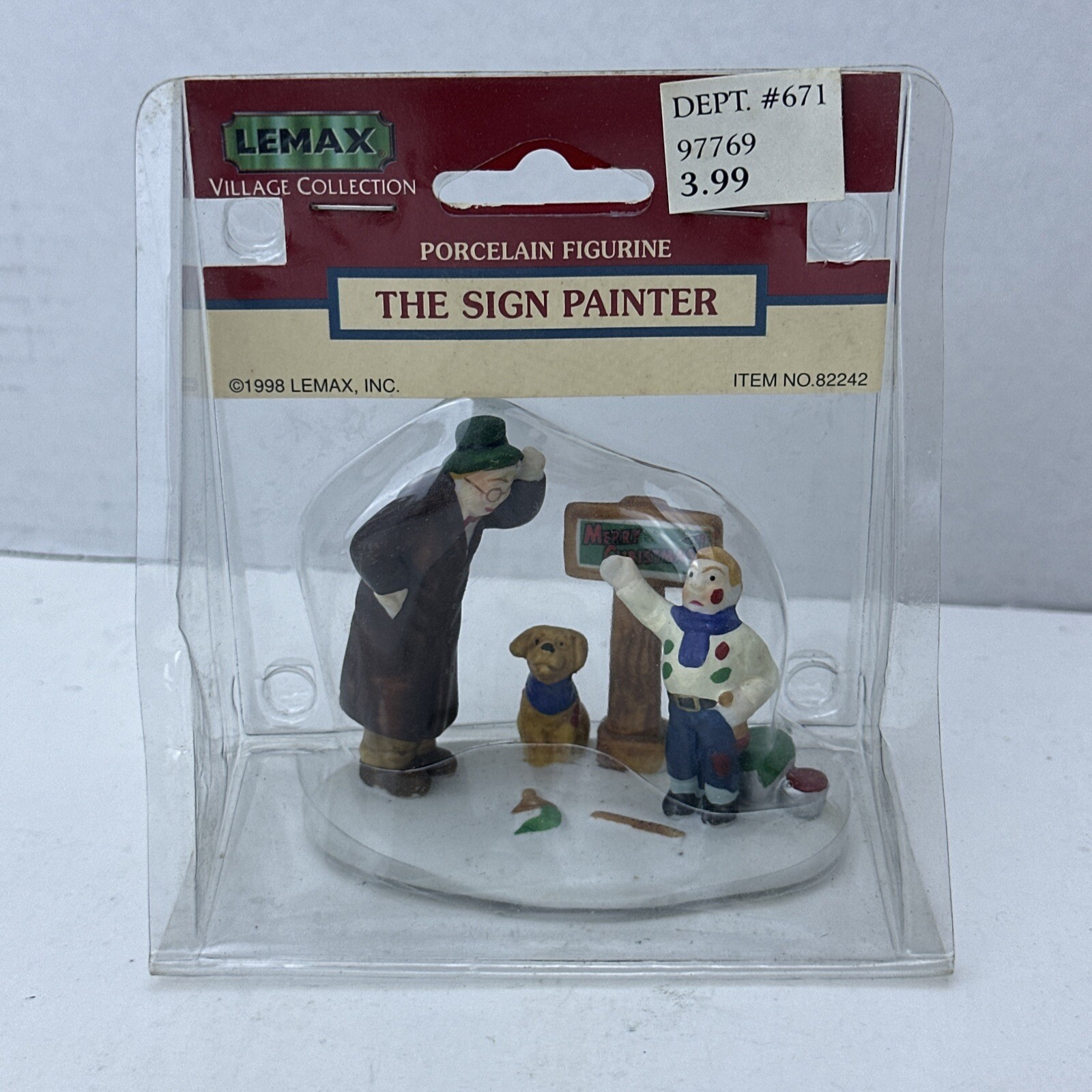 Lemax 1998 Village Collection The Sign Painter 82242 Porcelain Figure Vintage
