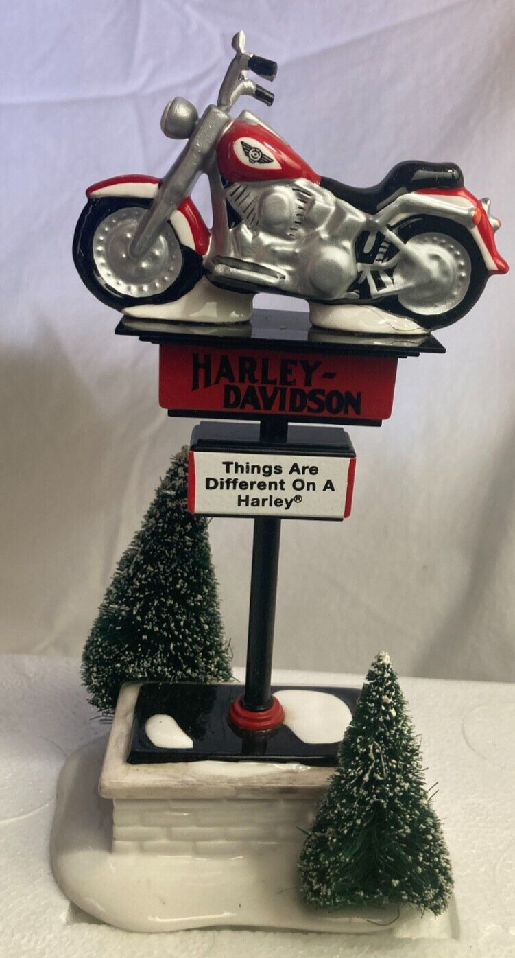 Dept 56 – Harley Davidson Sign -# 54901 two sided, Excellent Condition