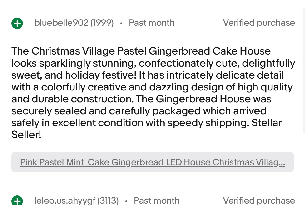 BEST PRICE Pastel Gingerbread Bakery, Candy Shop Pink 6” New Cake
