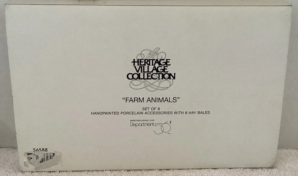 Dept 56 New England Village – Farm Animals – Set of 8 – #56.56588 – NIB