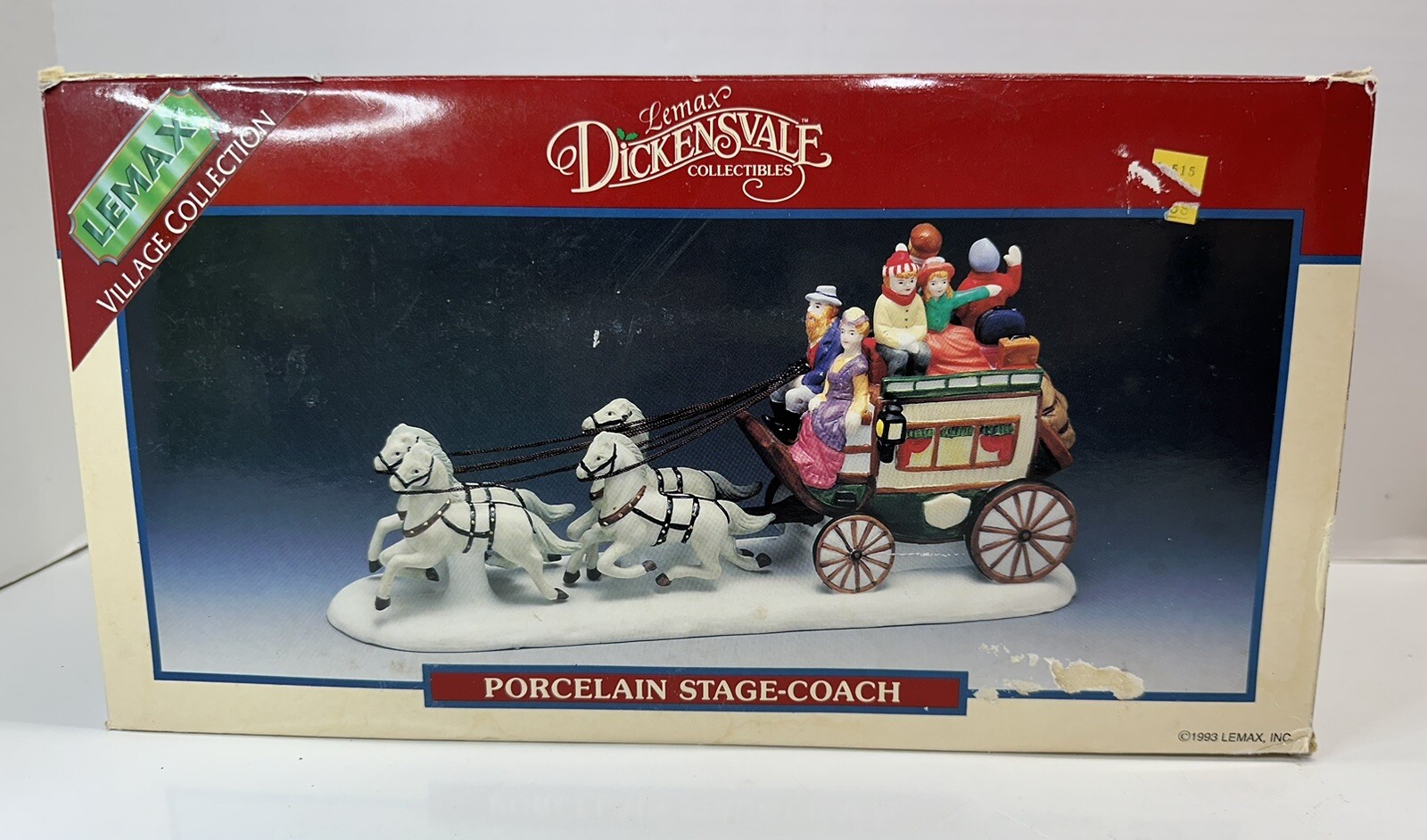 Lemax Porcelain Christmas Horse Drawn Carriage Stagecoach 1993 Dickensvale