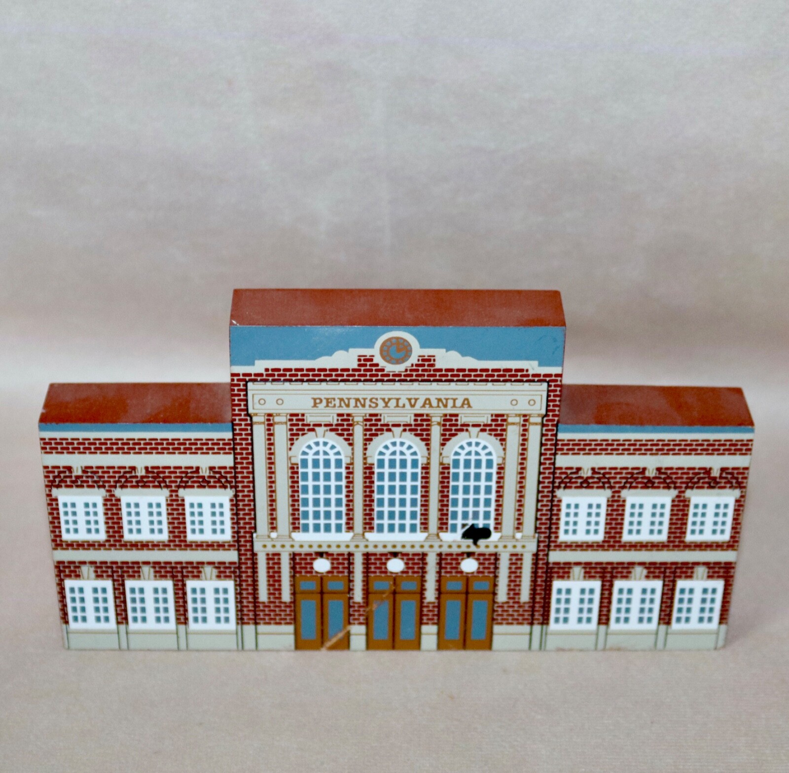 Amtrak Train Station ~ Faline Cat’s Meow 1990 Shelf Sitter Signed ‘90