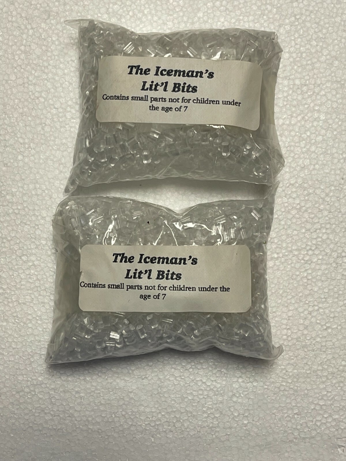 DEPT 56 ACRYLIC ICE PELLETS BLOCKS CRYSTALS 3OZ BAG LOT OF 2
