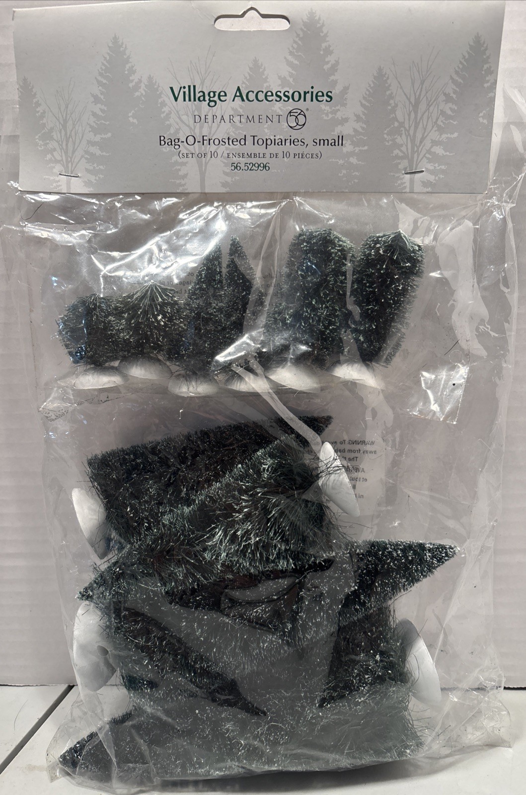 Department 56 Snow Village Bag O Frosted Topiaries Trees Figurine Set 52996. DA6