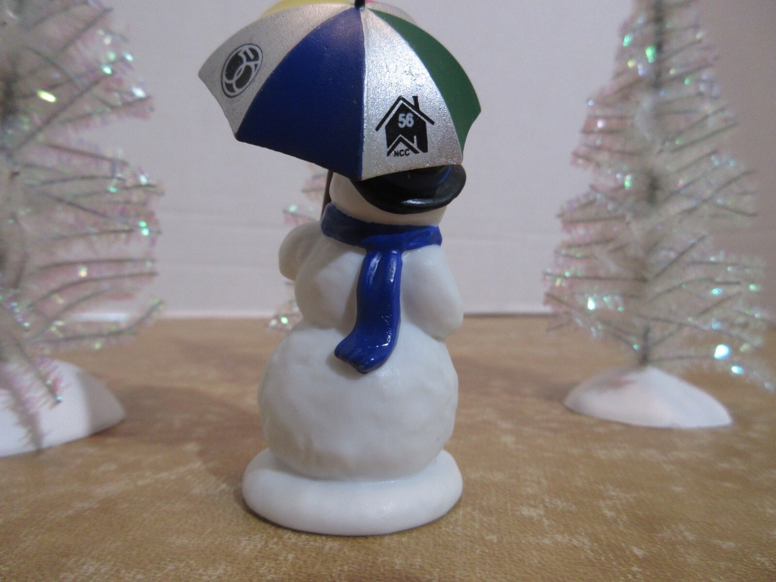 Dept. 56 2004 Classic Tinsel Trees 3 Pcs. & 2005 Ed ,The NCC Snowman