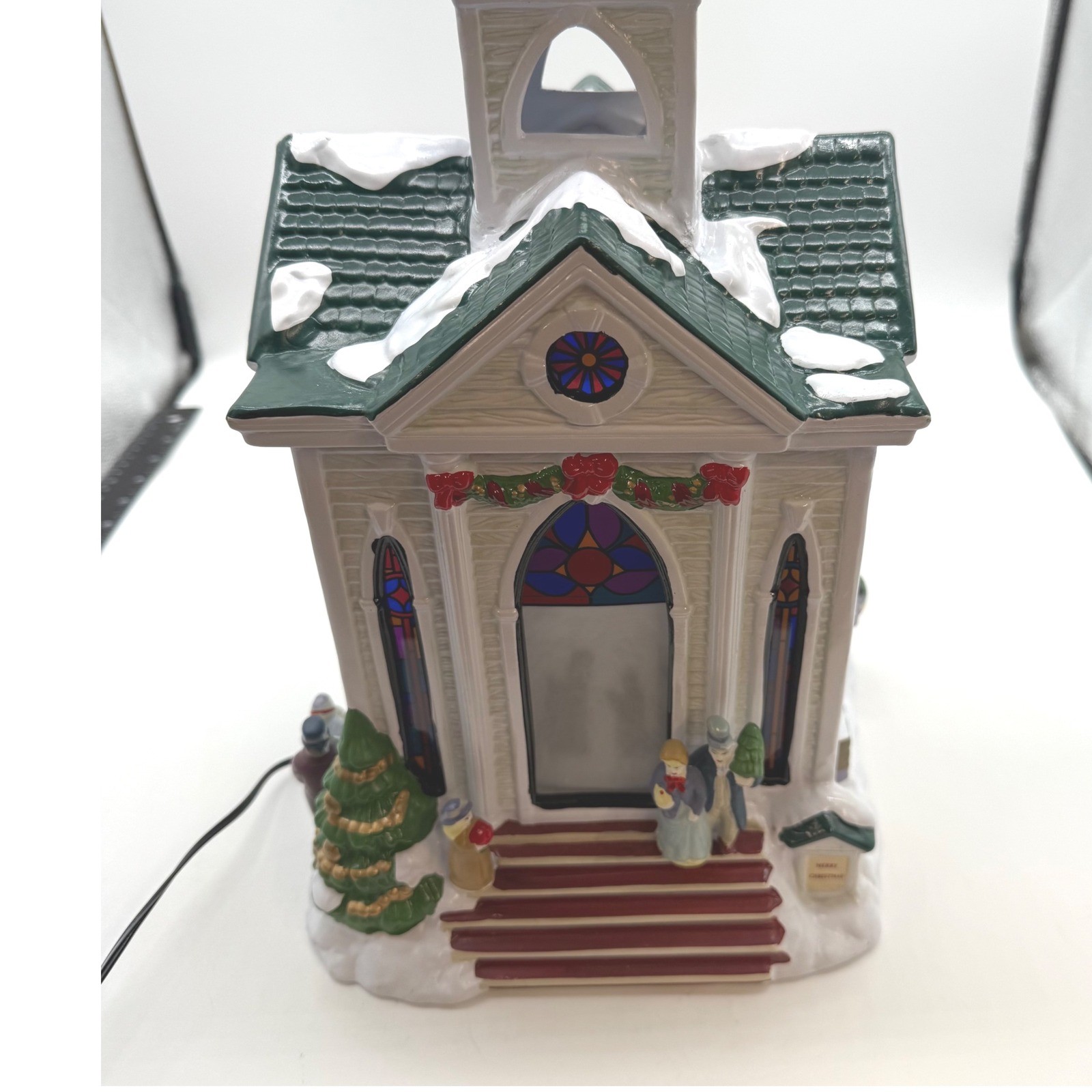 VTG Mr. Christmas Village Church Lighted Animated 1998 choir motion Victorian