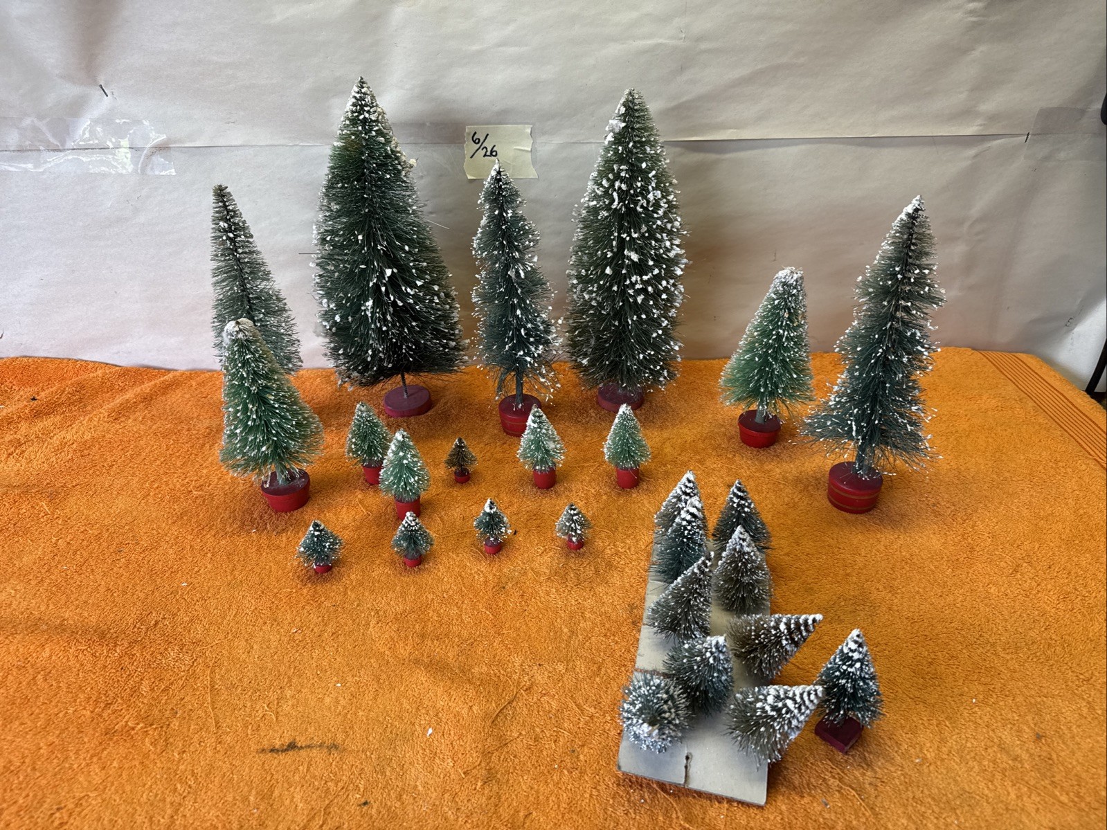 S – Christmas Village Trees White Birch Bare Branch Bottlebrush Pine Lot Of 27