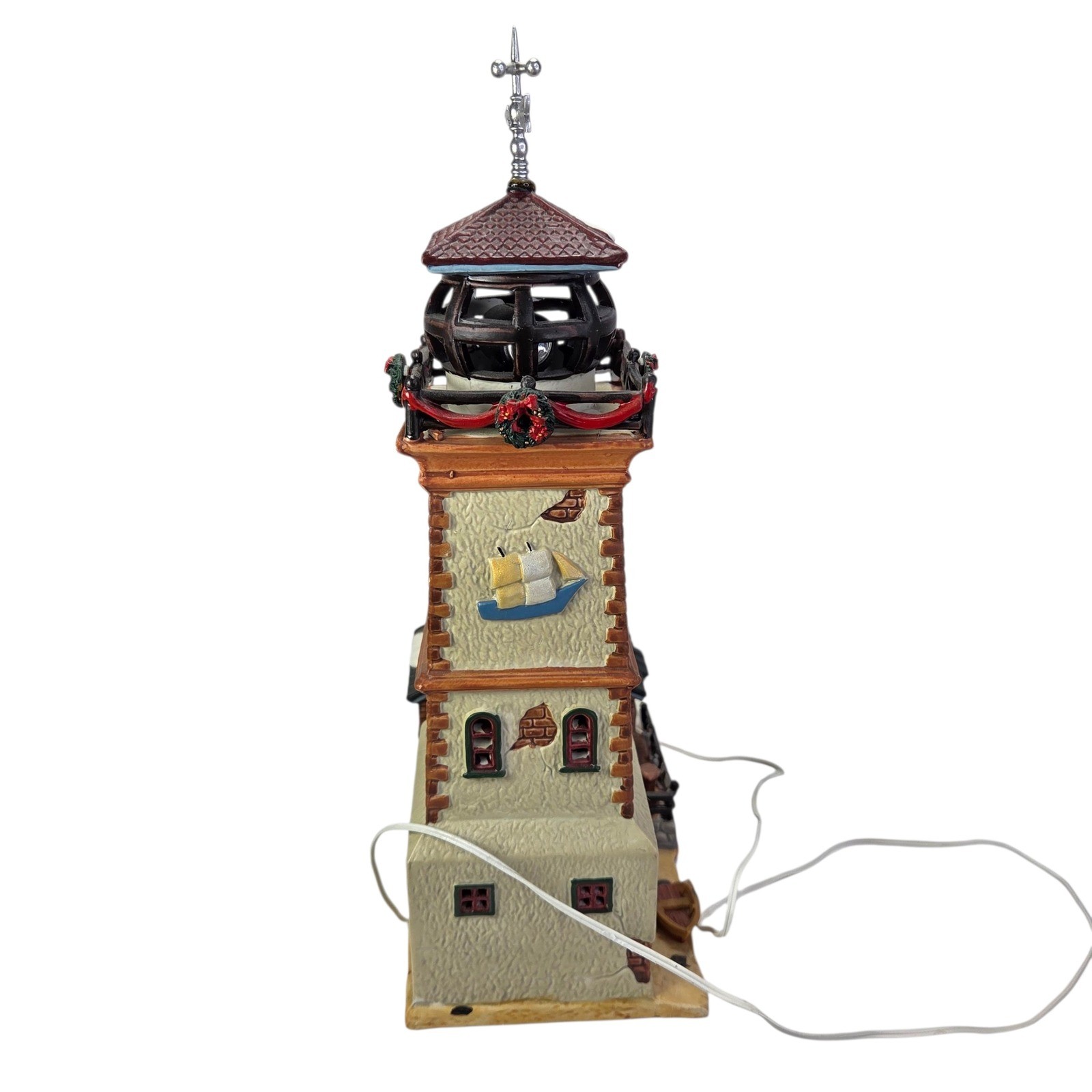 Lemax Maritime Lighthouse Museum Christmas Village Rotating Light Nautical Video