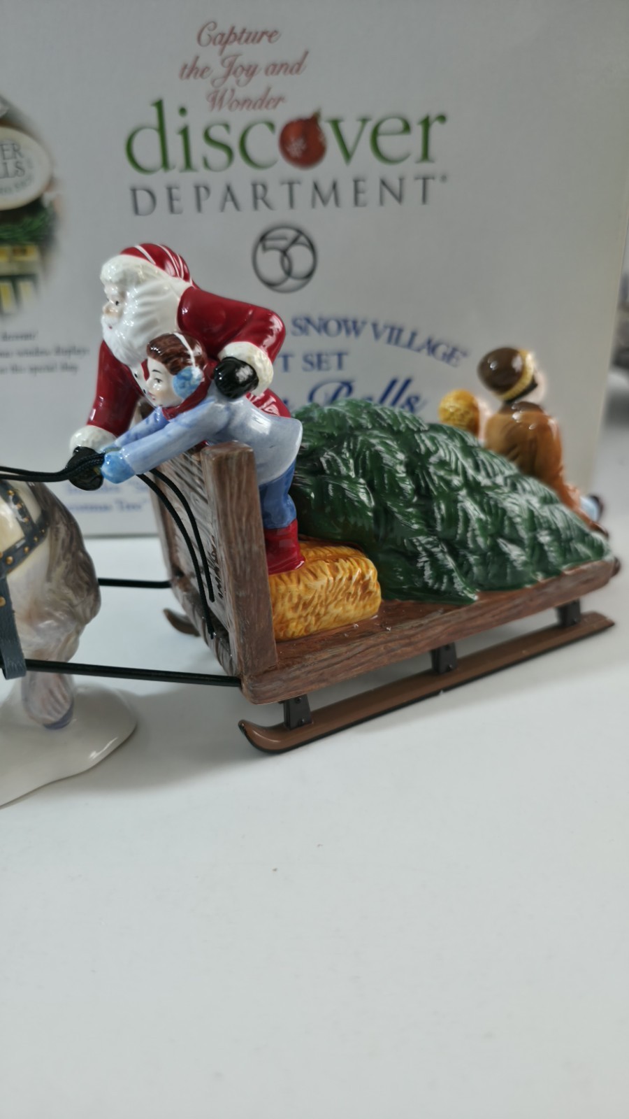 Dept 56 Silver Bells Christmas Shop Snow Village #55040 Gift Set Works, Complete