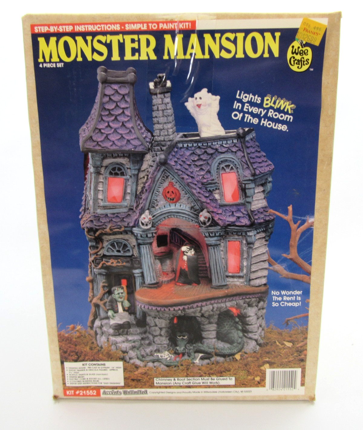 Vintage Wee Crafts Monster Mansion Halloweed UNPAINTED Open Box