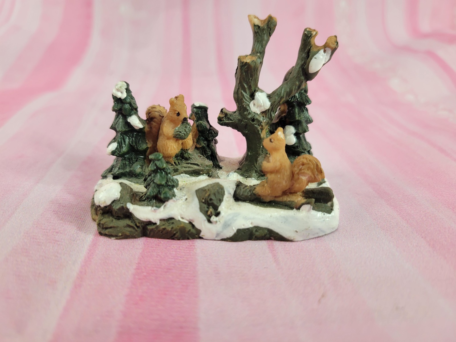 Wildlife Squirrels Winter Decorative Village Accessories 2″ x 3″ Christmas