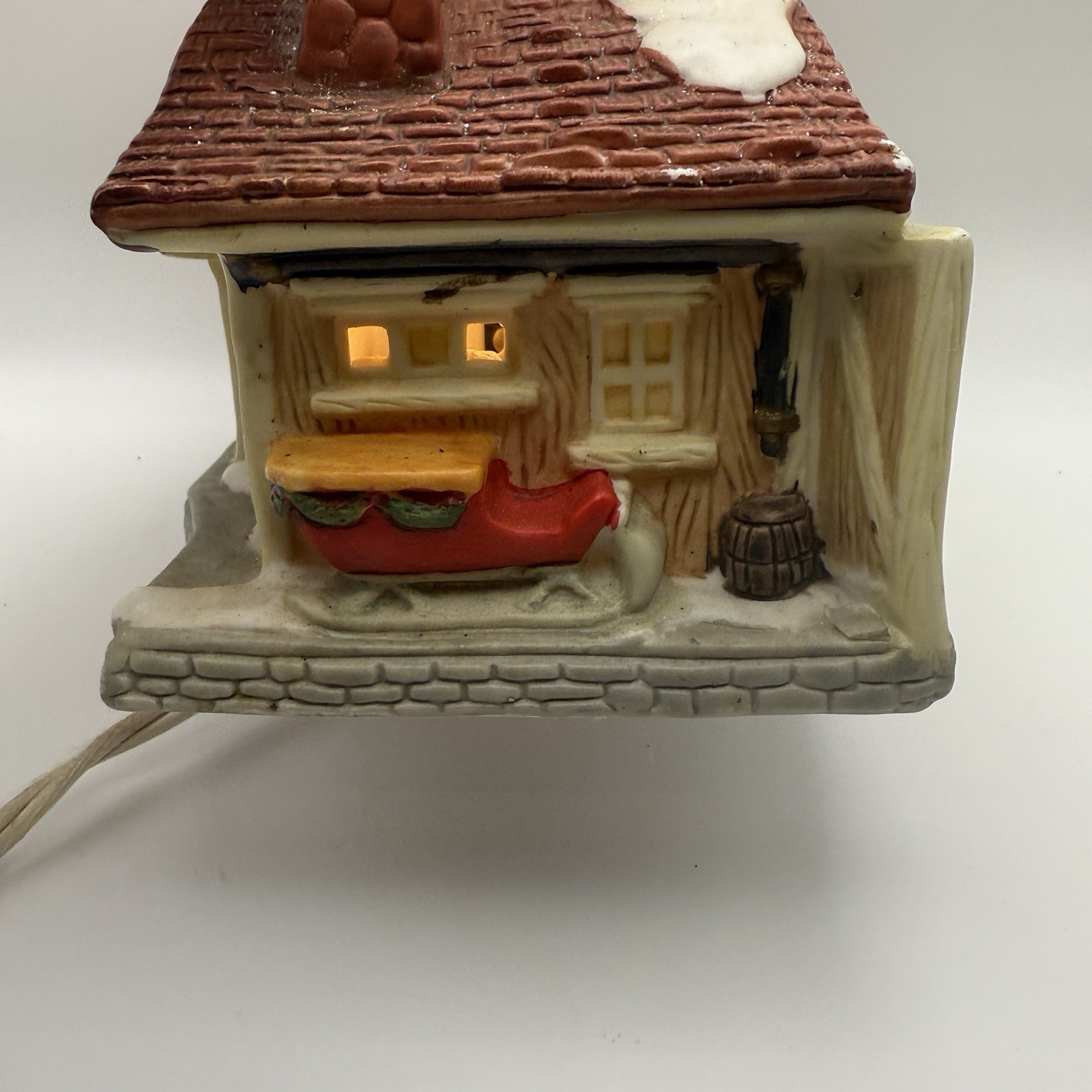 Vintage Christmas SantaKins Village Grubby’s Sleigh Repair A Sants’s Best 1992