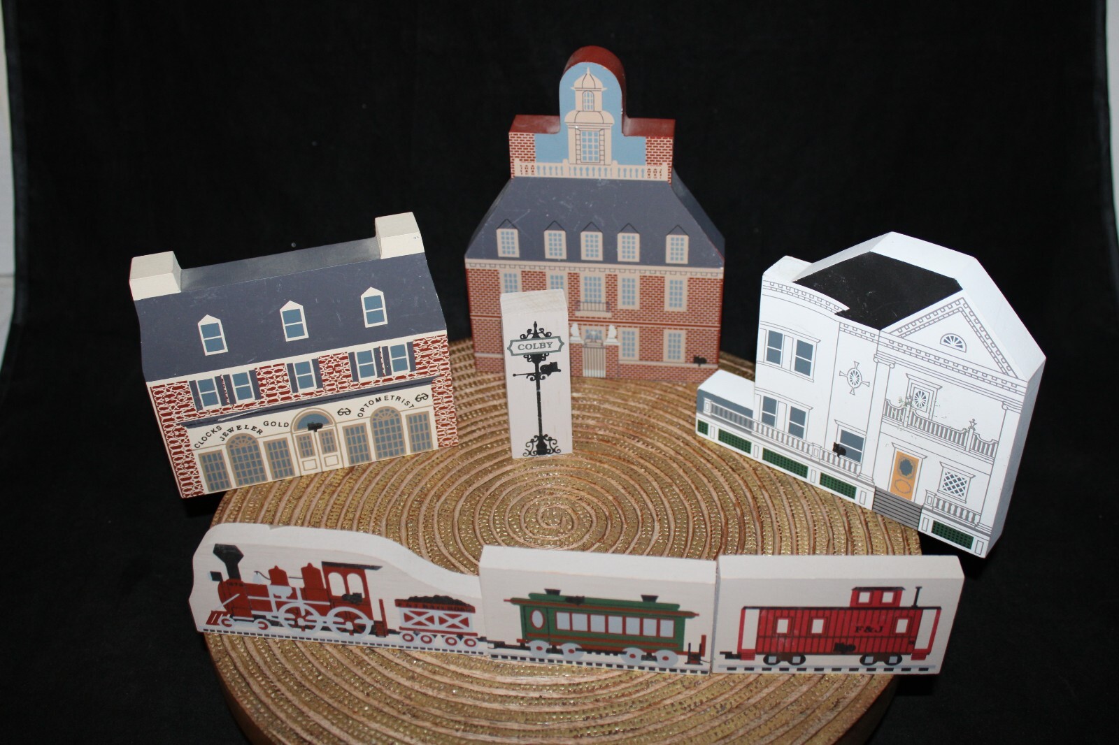 Vintage Lot Of 7 The Cat’s Meow Wood Pieces Signed Faline 1992-1994