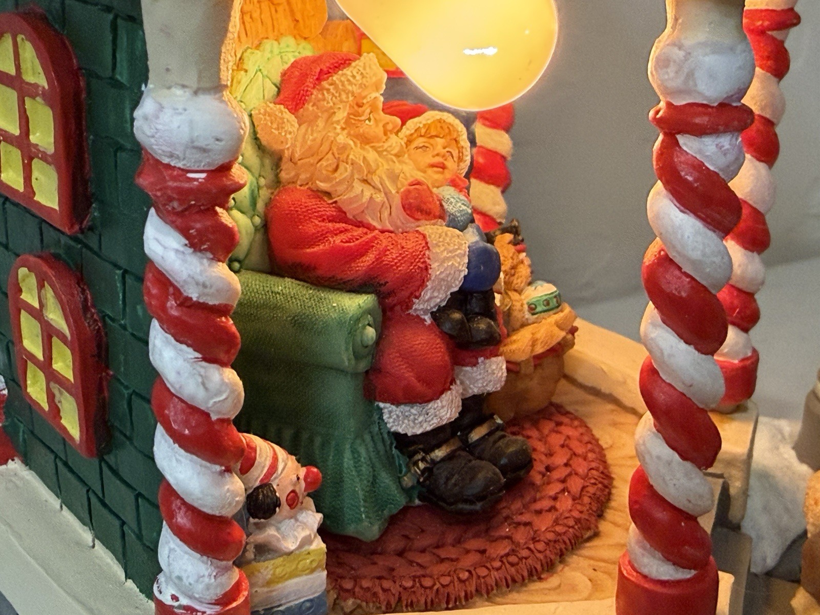 VTG Trim A Home Christmas Village Gazebo Santa Light Up Decoration Sears 788225