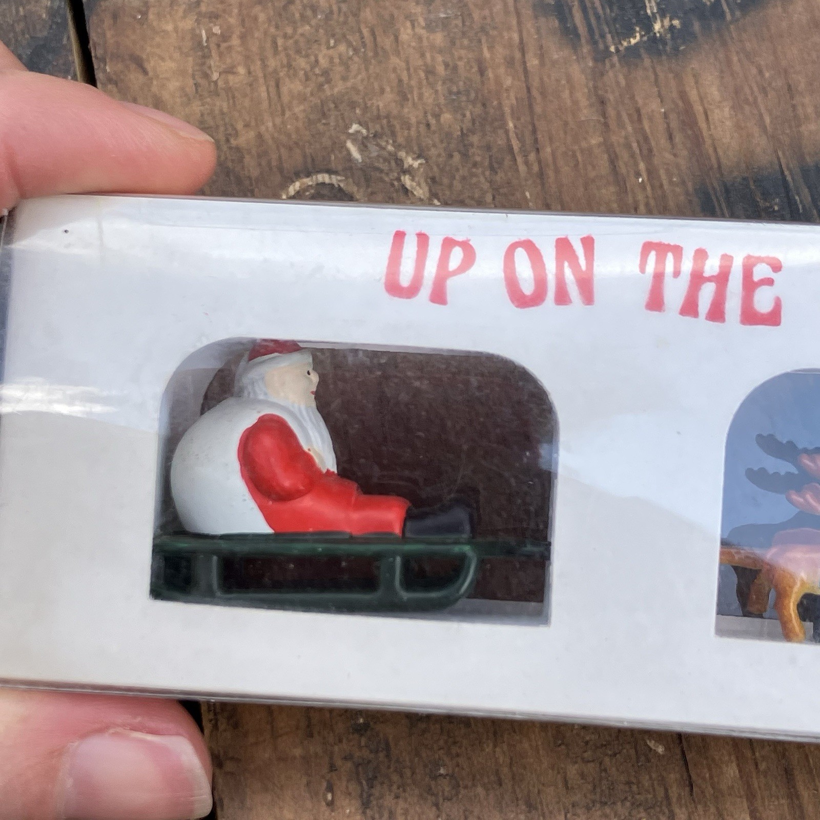 Department 56 Up On The Roof Top Santa Sleigh & Reindeer Miniature #5139-0 VTG