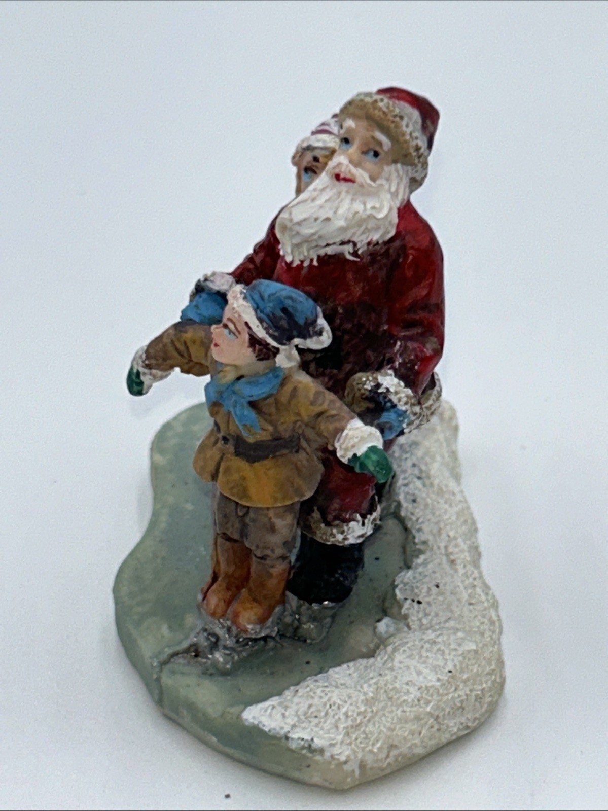 Vintage Christmas Village Accessory – Santa & Children Ice Skating Greenbrier