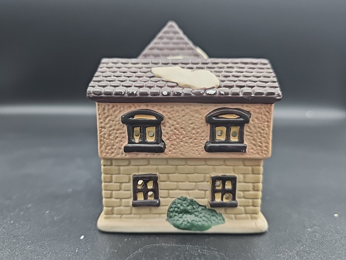 Christmas Village Candle Holder Hotel Stoneware