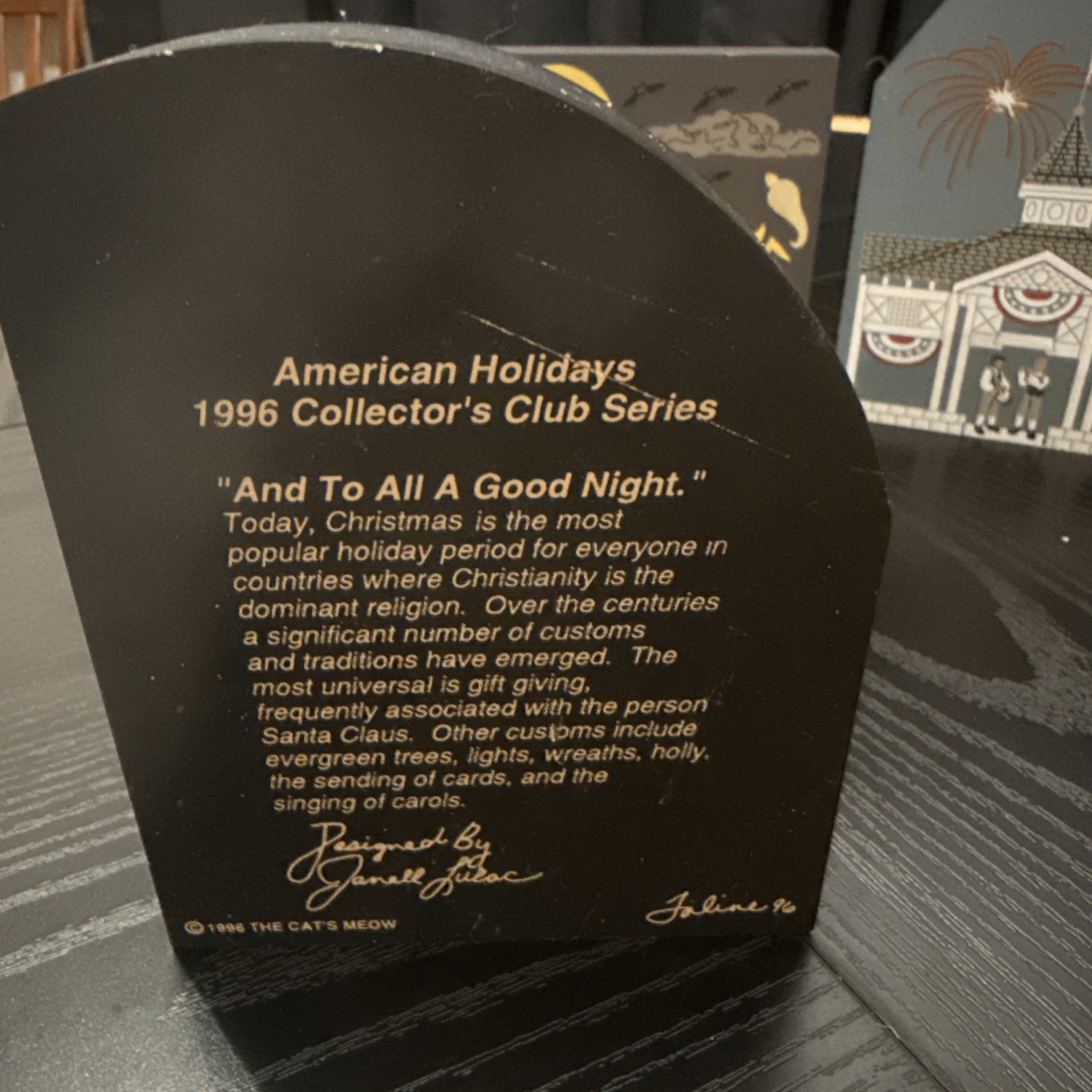 The Cats Meow American Holiday 1996 Collectors Club Series Set Of 4
