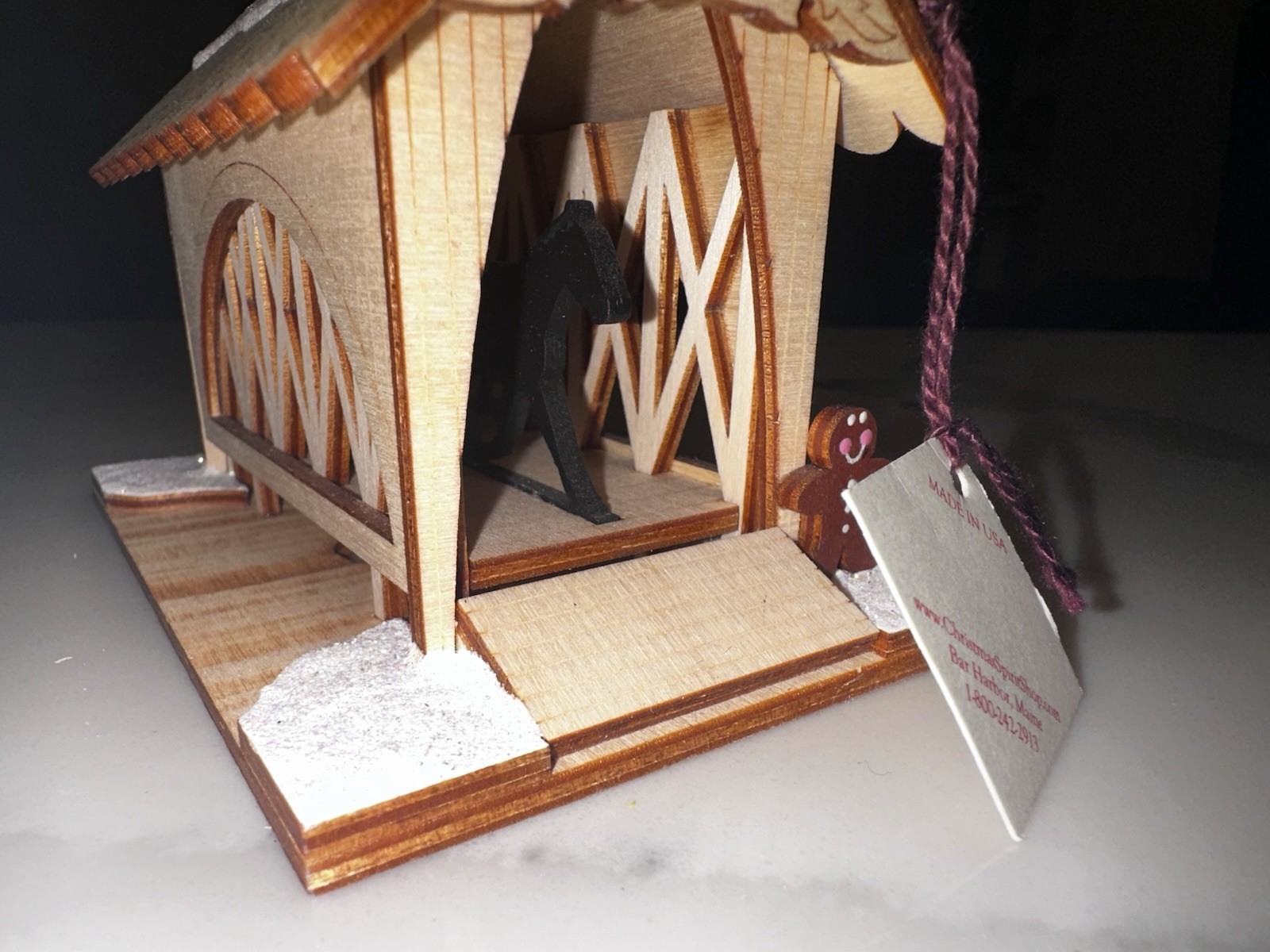 Ginger Cottages Covered Ginger Bridge-One Horse Open Sleigh Ornament