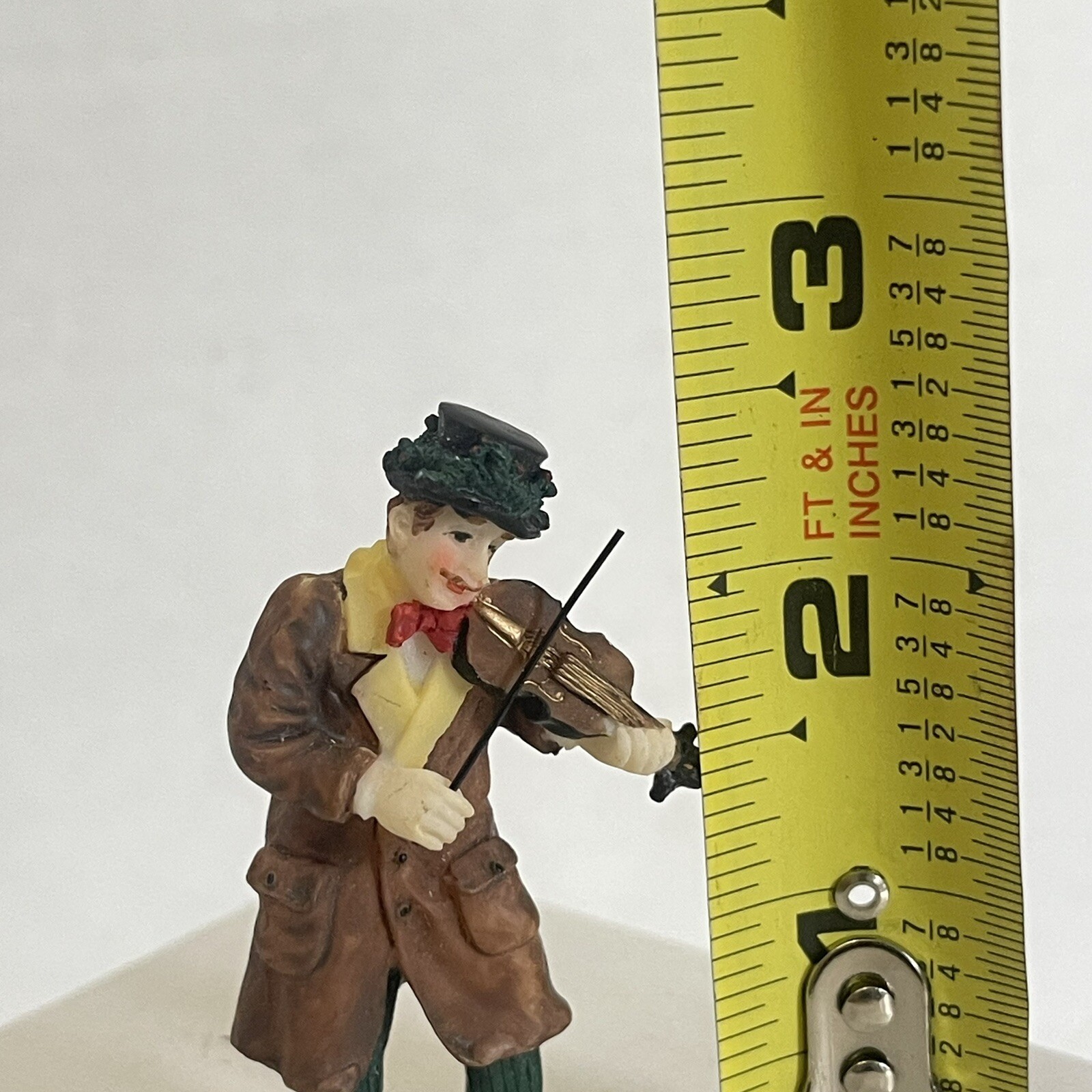 O’well Christmas Village Figurine Man Playing The Violin 2.5” Street Performer
