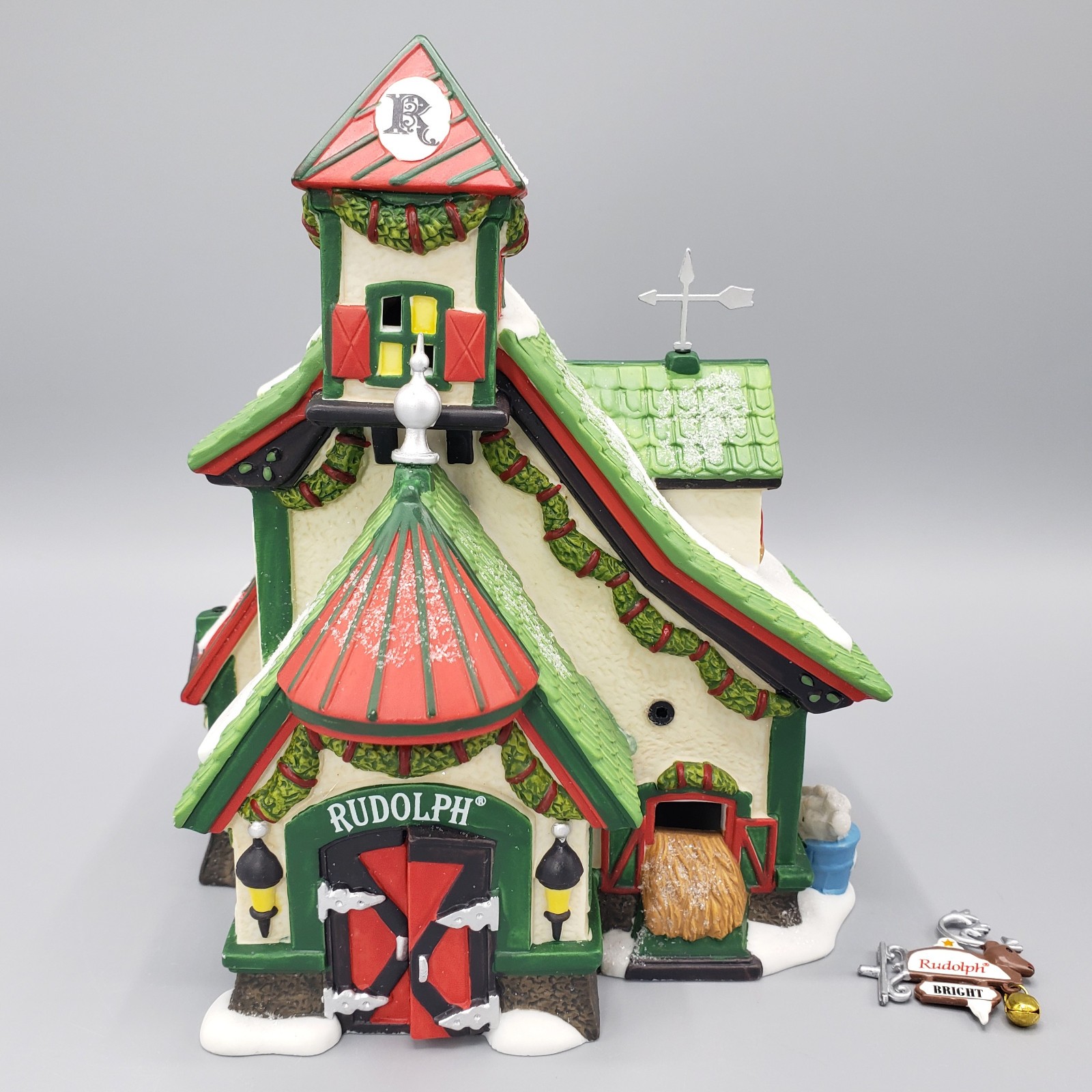 SIGNED Tom Bates Dept 56 Reindeer Stables Rudolph 2012 North Pole Series 4025278