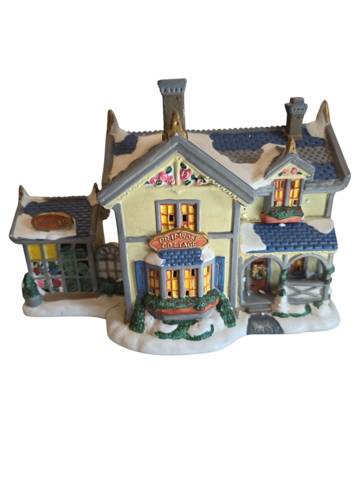 1999 Santa’ Workbench Christmas “Primrose Cottage Greenhouse” Porcelain House