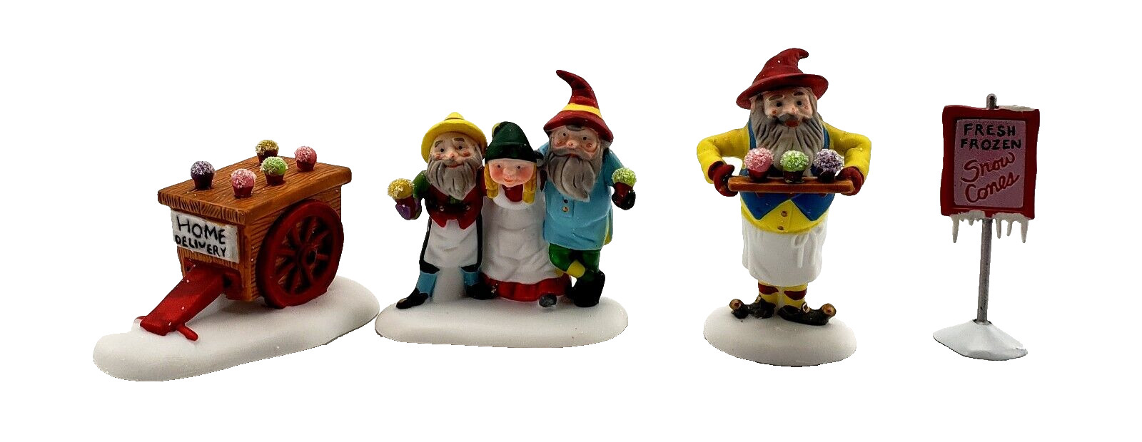 Dept 56 Snow Cone Elves Set of 4 Figurines Village Accessory #56375