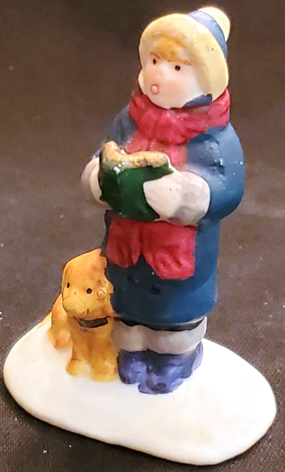 Lemax CAROLLING CHILD WITH PUPPY DOG Christmas Village figure figurine