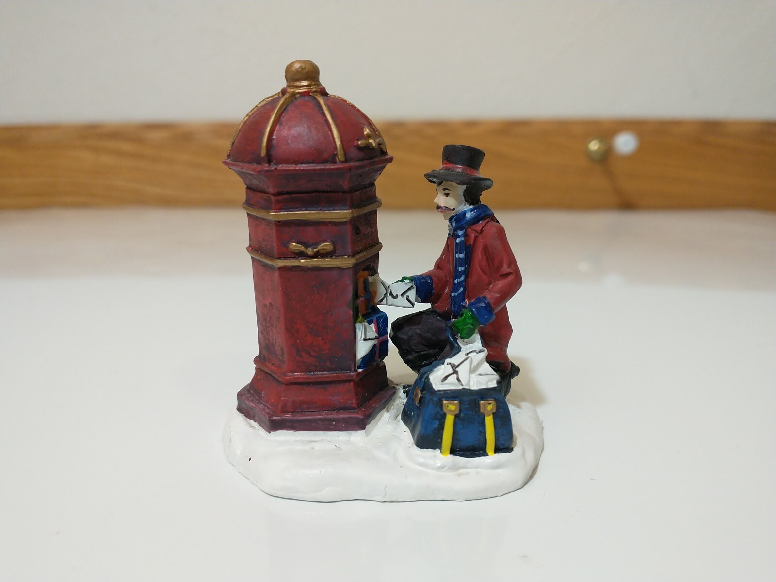 Christmas Village Post Box Card Mail Gift Accessory Poly Resin 3″ Figure Mailbox