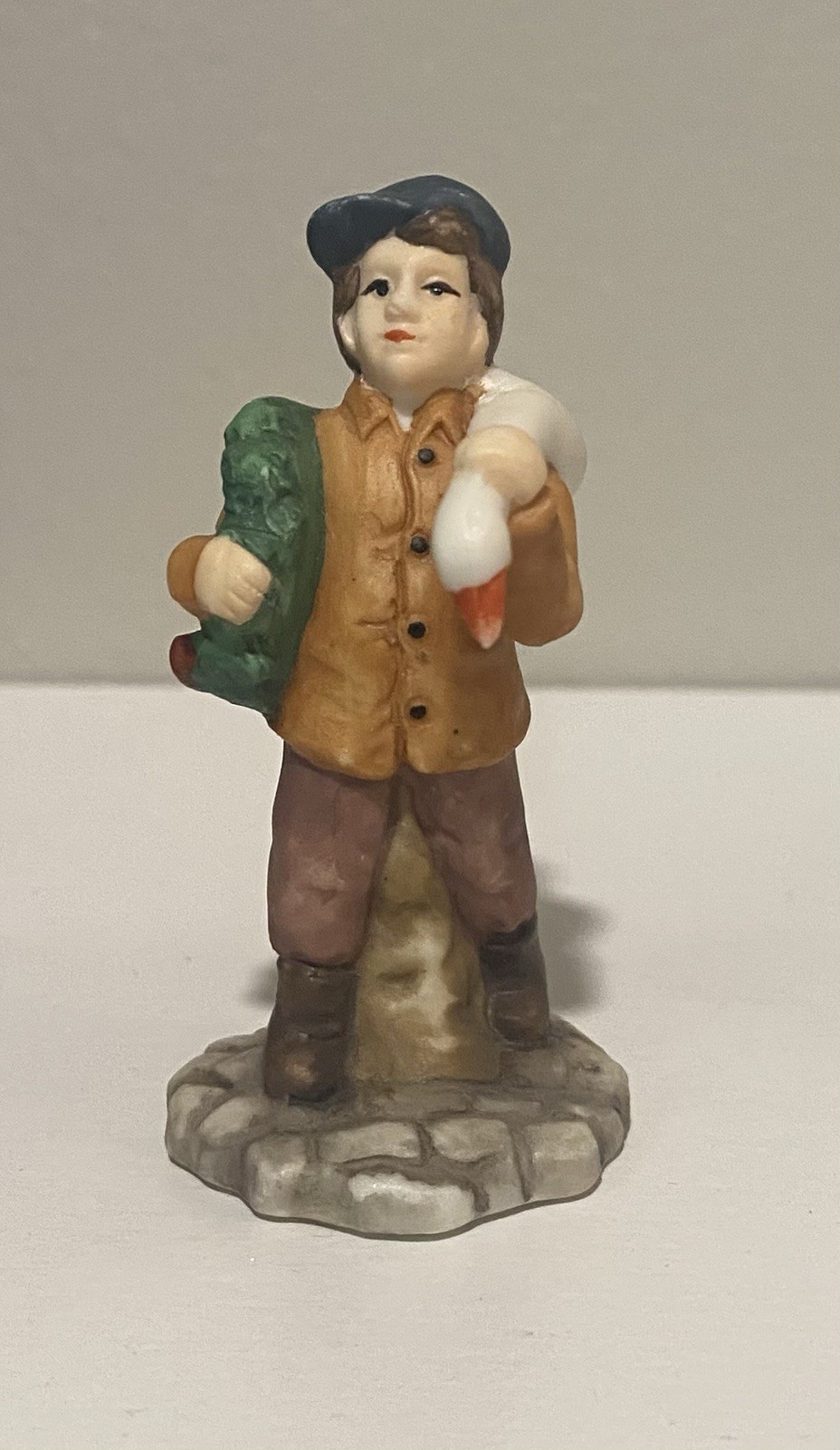Mercuries Christmas Village “Boy With Goose & Wreath” Figure