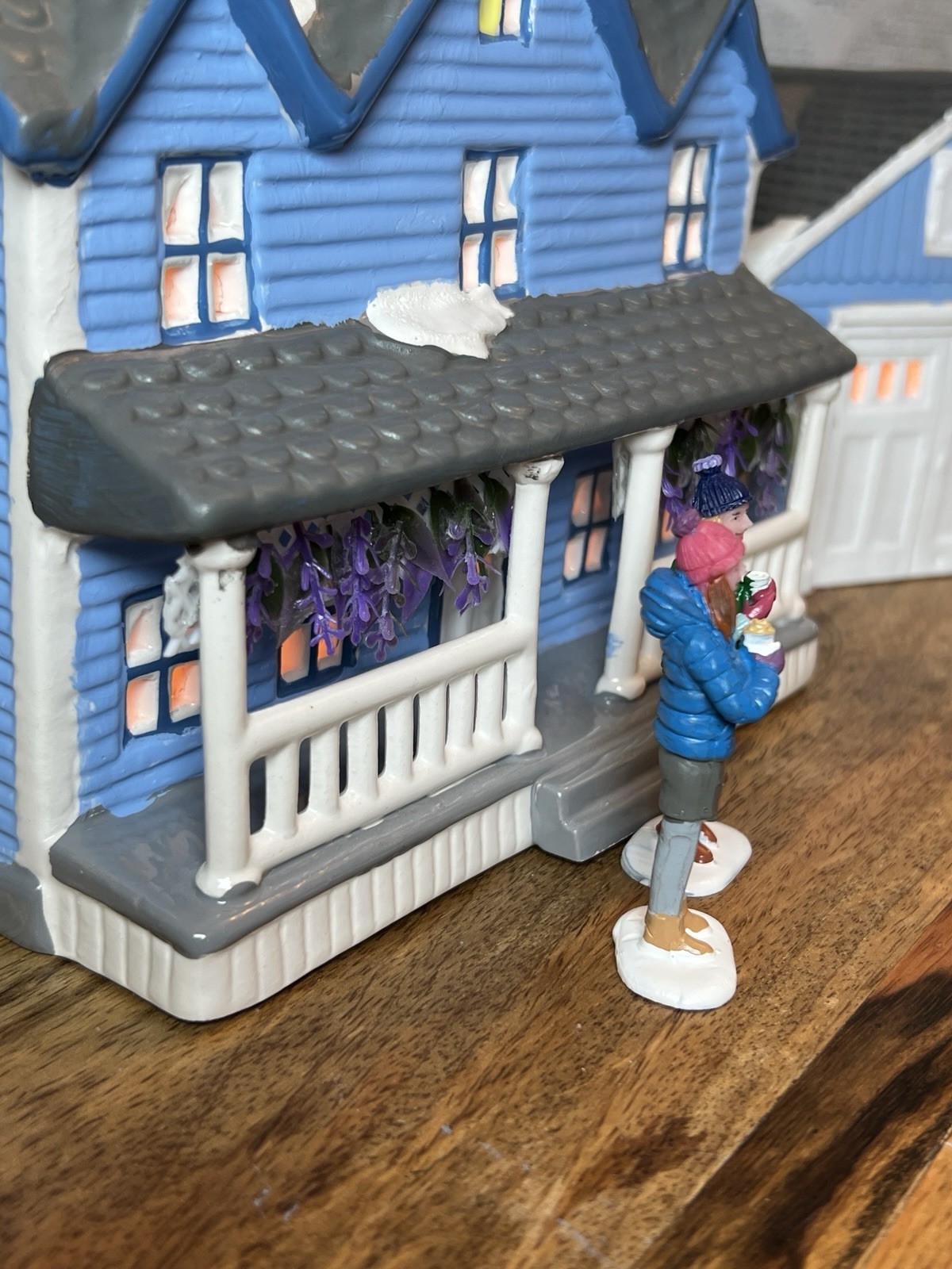 Gilmore Girls Lorelei’s House & Garage Christmas Village Dept 56 Altered Art