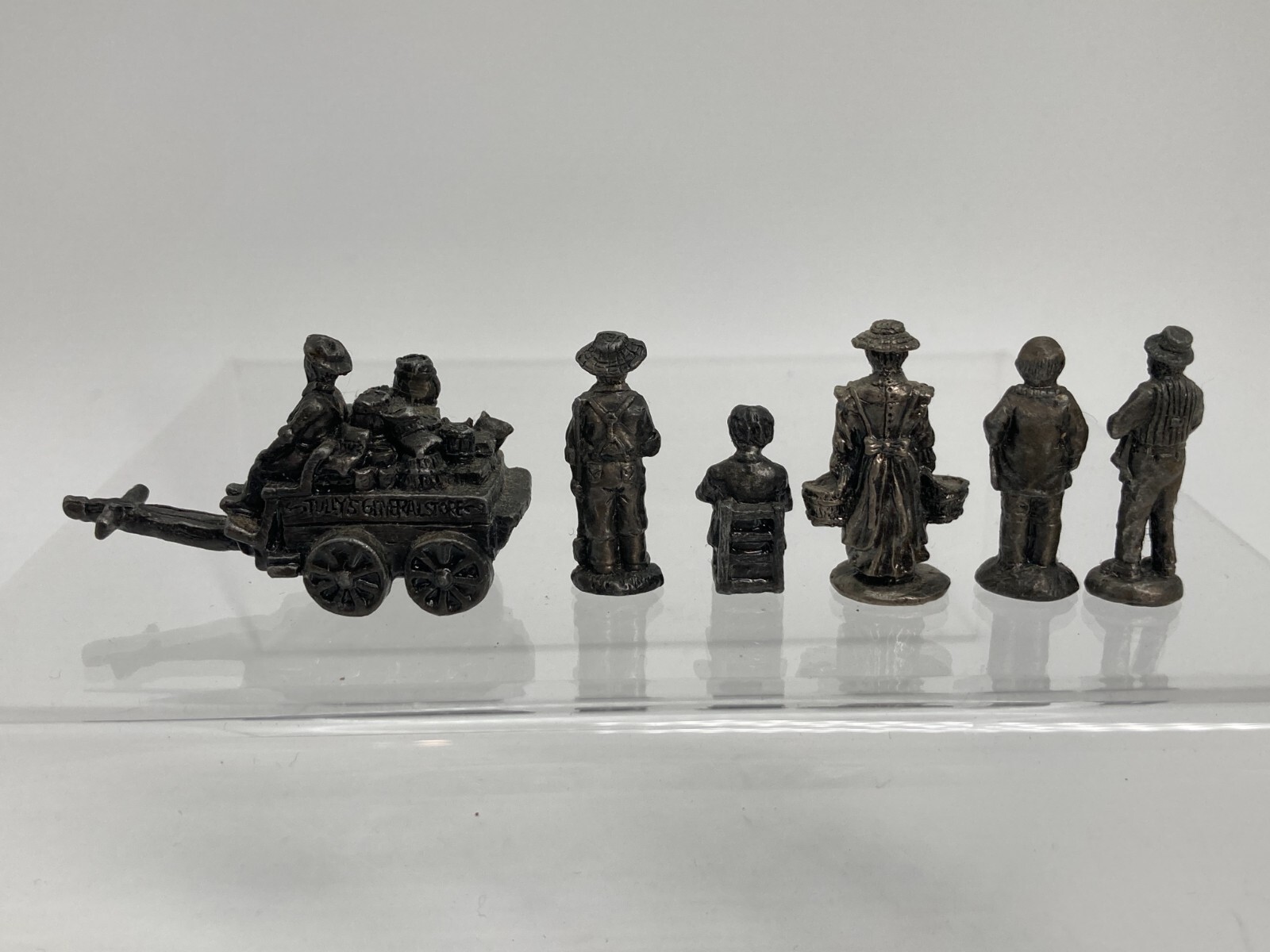 Vintage 6 Liberty Falls Pewter Metal Figurine Lot 95 IRS China 1995 People