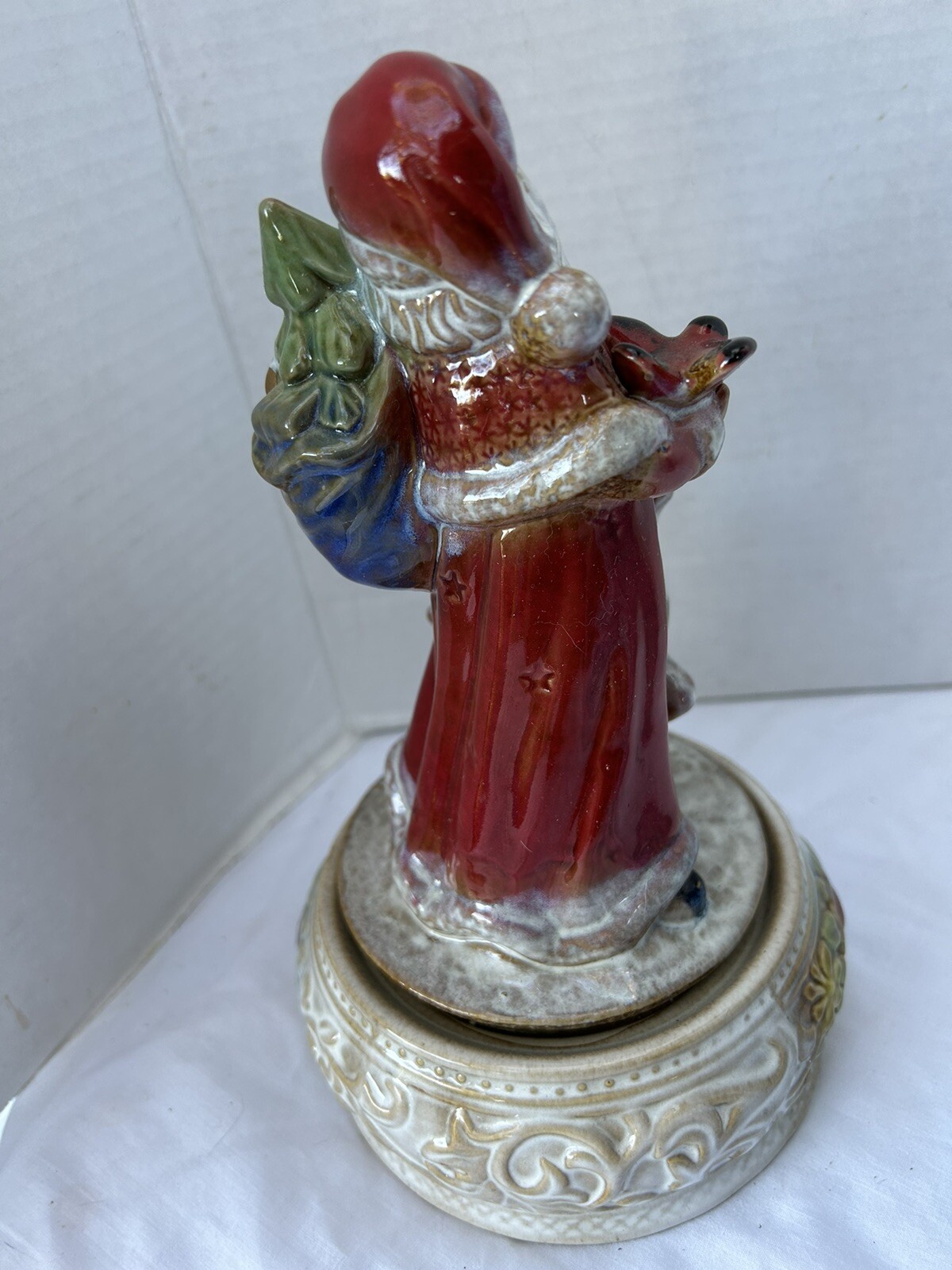 Elements Porcelain Musical Santa Statue Decor North Pole Christmas Reindeer