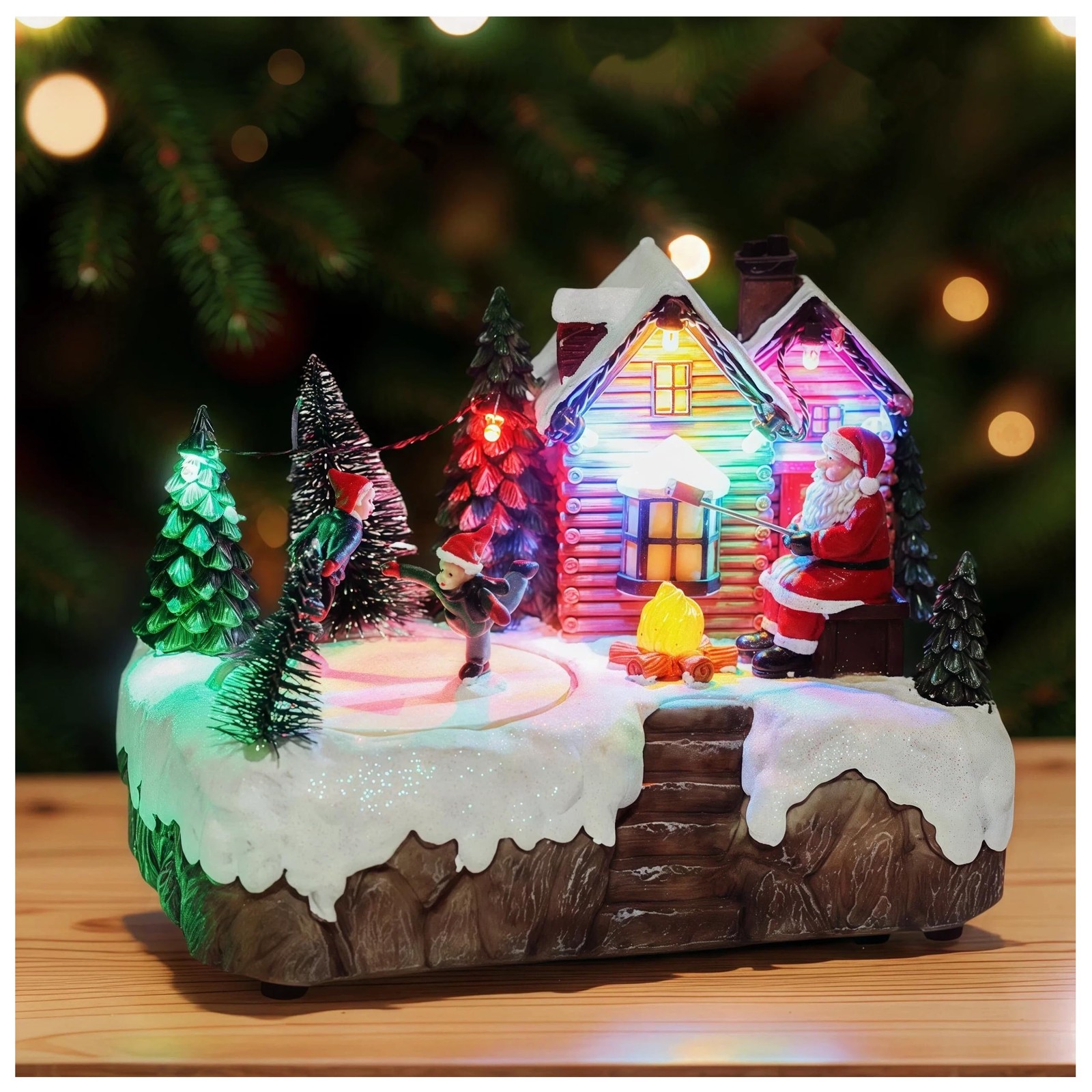 Christmas Village with Santa and Musical Ice Skating, Lighted Indoor Christma…