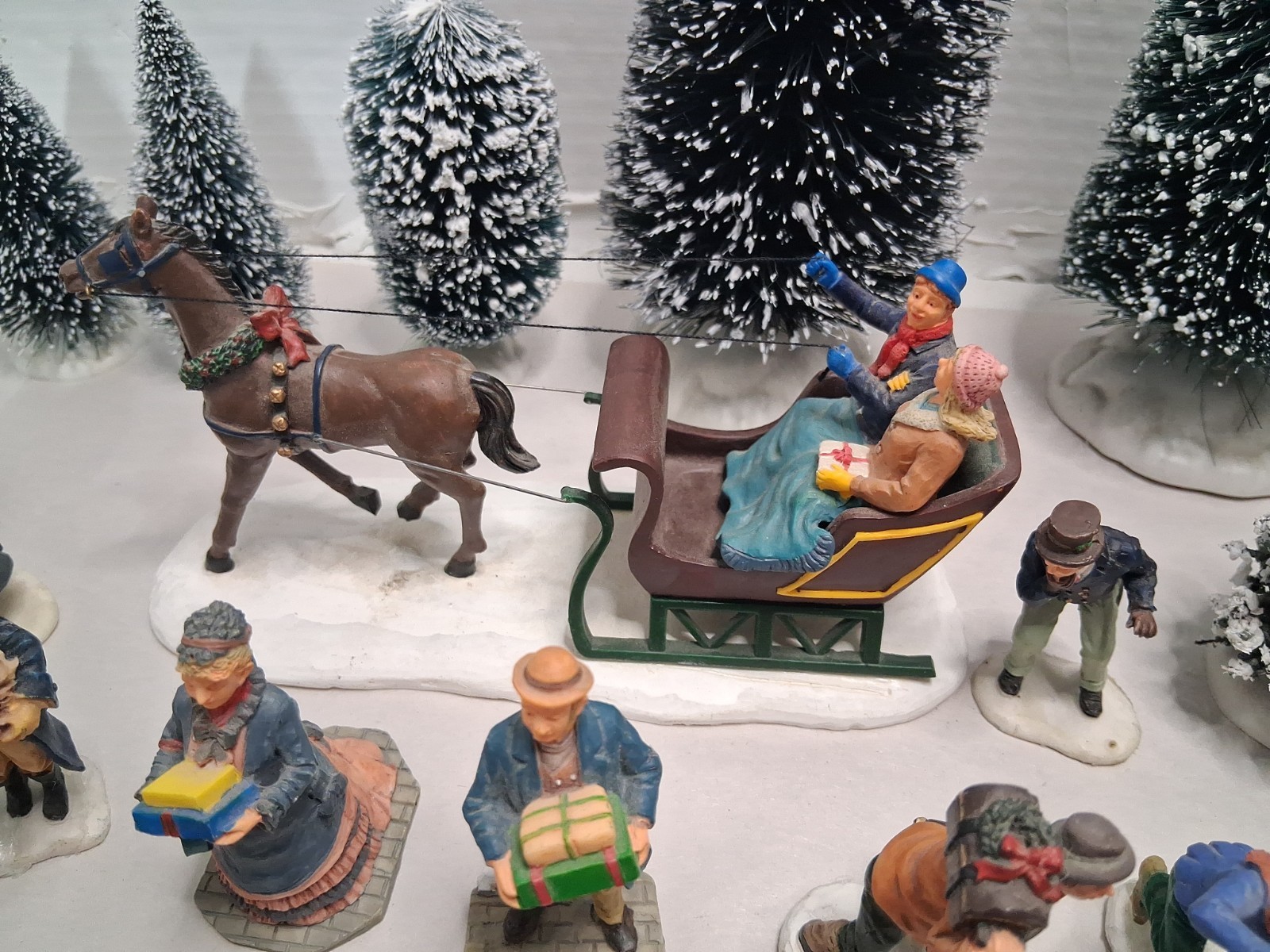 Lot Of 45 LEMAX,DEPT 56,ENCHANTED Christmas Figurines/Trees SEE DESCRIPTION
