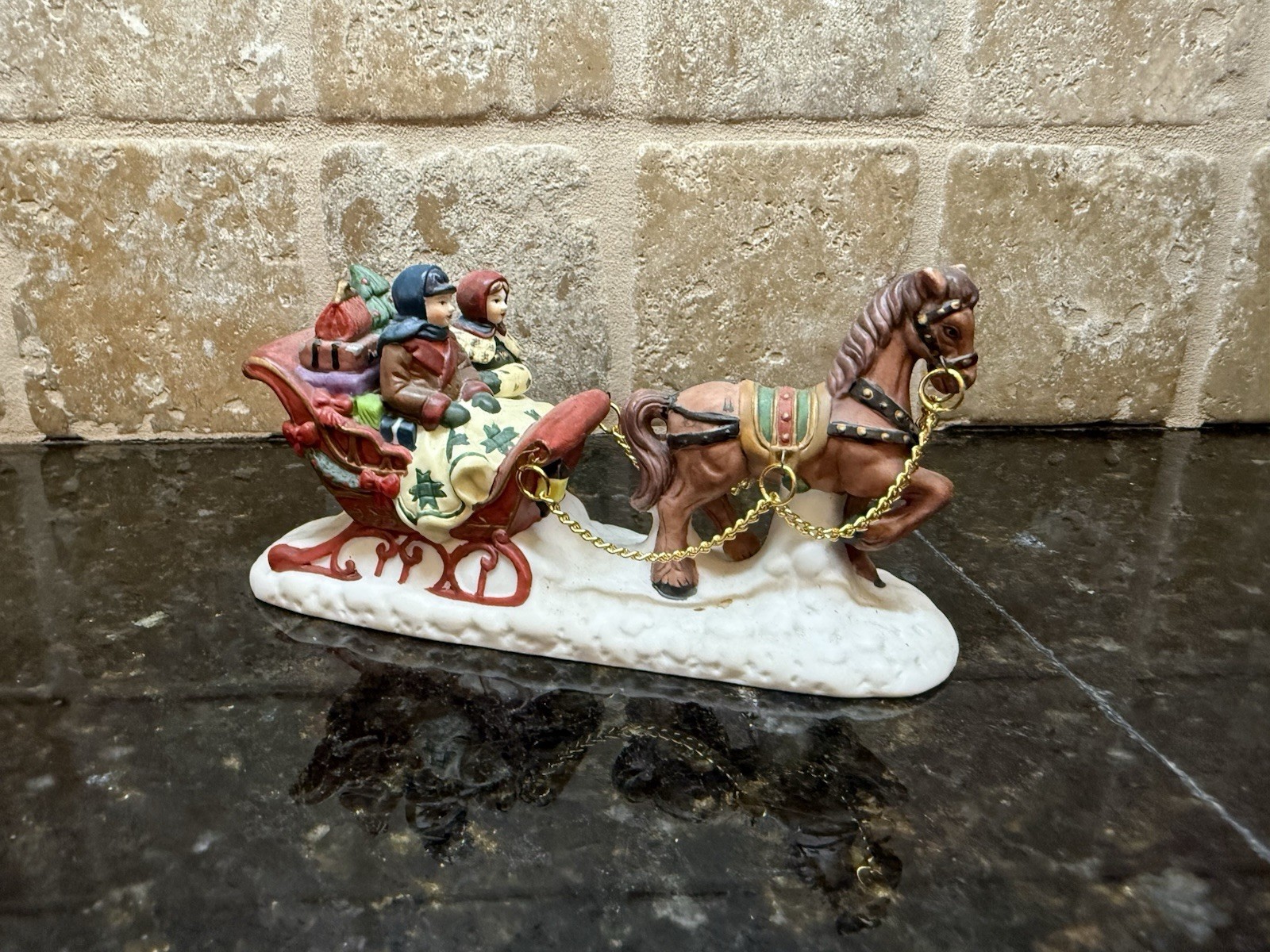 Heartland Valley Village Deluxe Porcelain Carriage Sleigh For Christmas Village