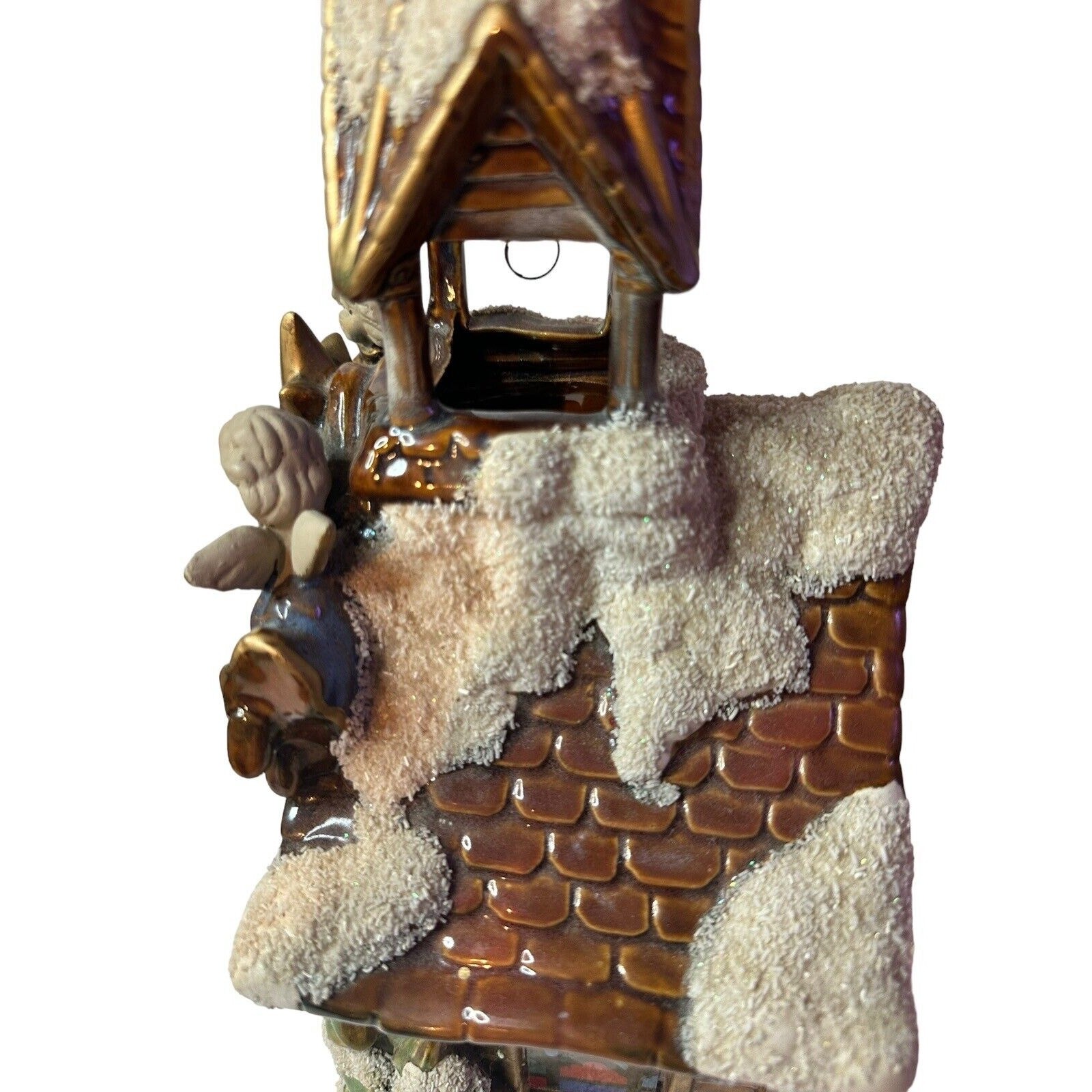 Christmas Nativity Golden Treasures Ceramic Church Lamp Baby Jesus Mary Joseph
