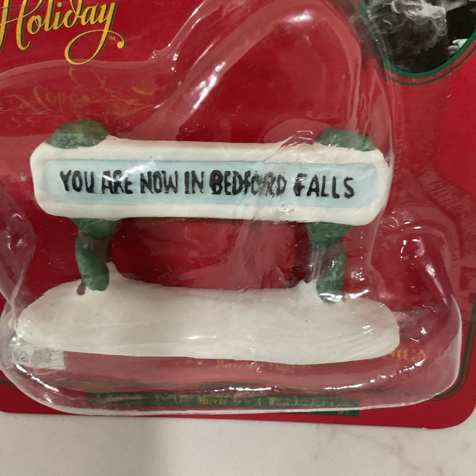 1995 It’s A Wonderful Life Bedford Falls Town Sign Porcelain Figurine New Sealed