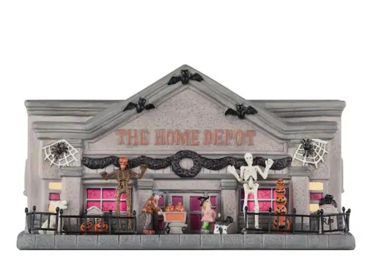 5.5 in. Pre-Lit Home Depot Halloween House with a Detachable A/C Plug Cord…