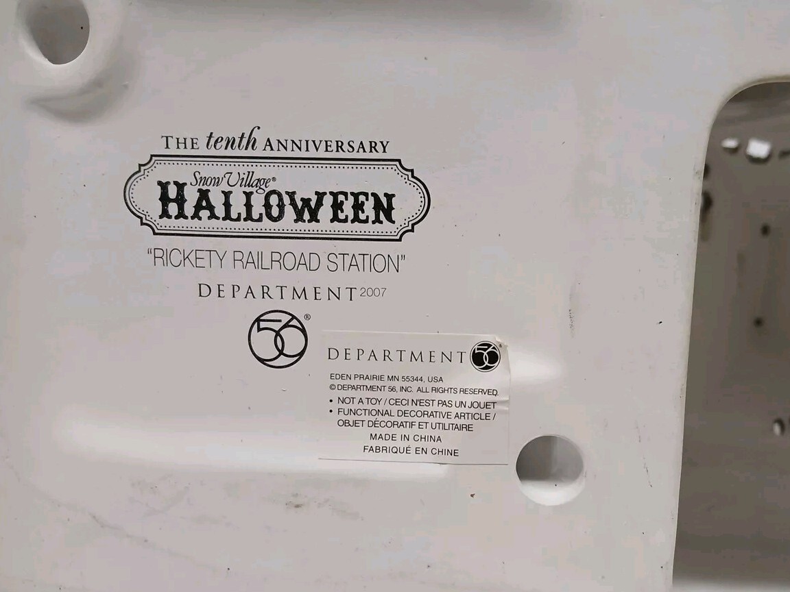 Dept 56 Halloween Snow Village Rickety Railroad Station * No Sound Unit/Adapter