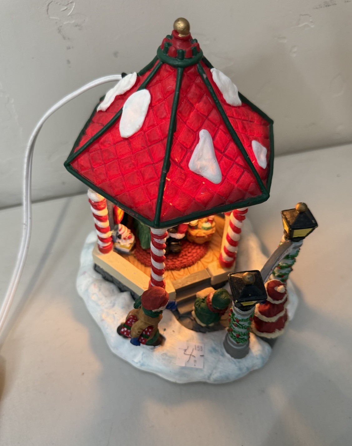 VTG Trim A Home Christmas Village Gazebo Santa Light Up Decoration Sears 788225