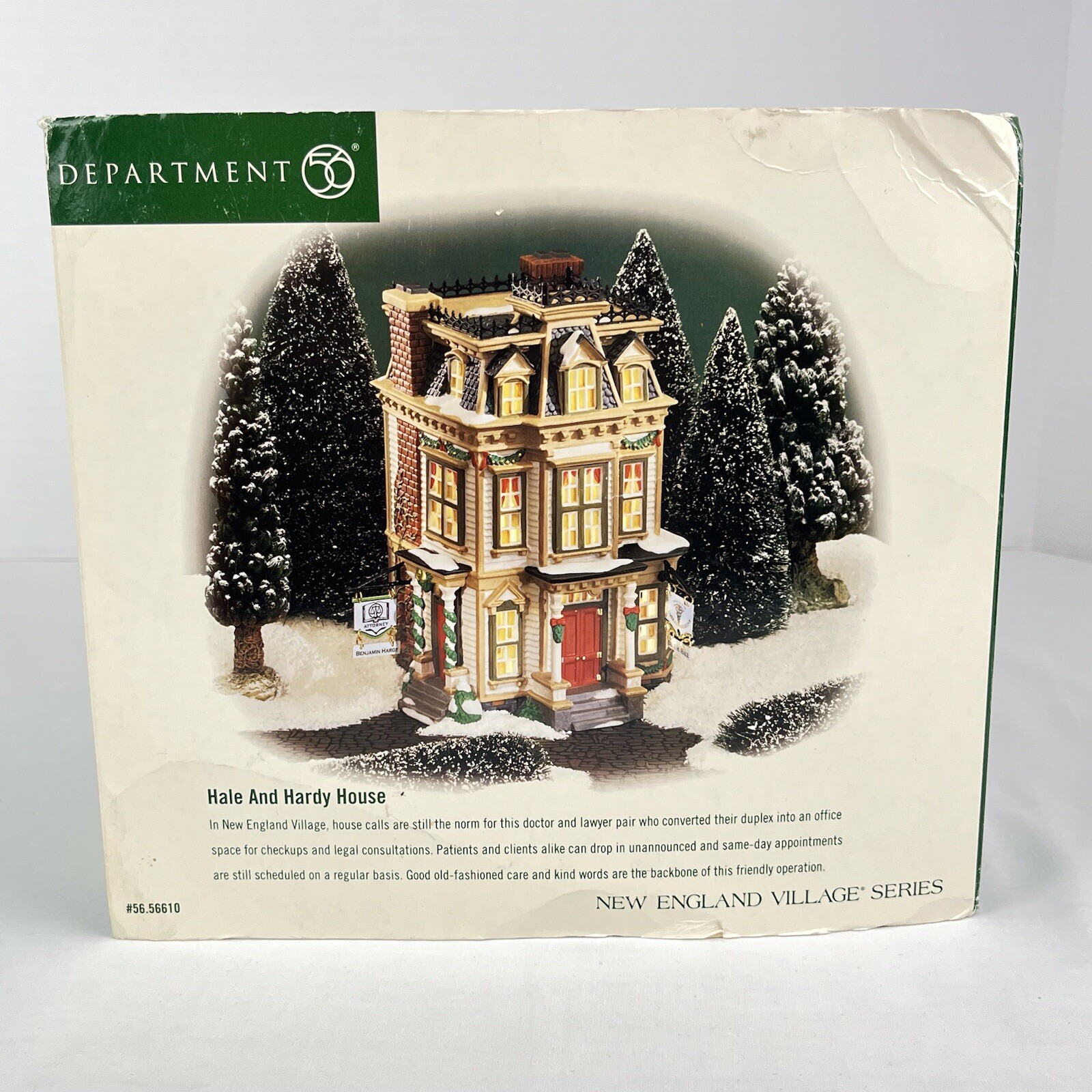Dept 56 New England Village Series Hale & Hardy House with Signs 1999 Retired