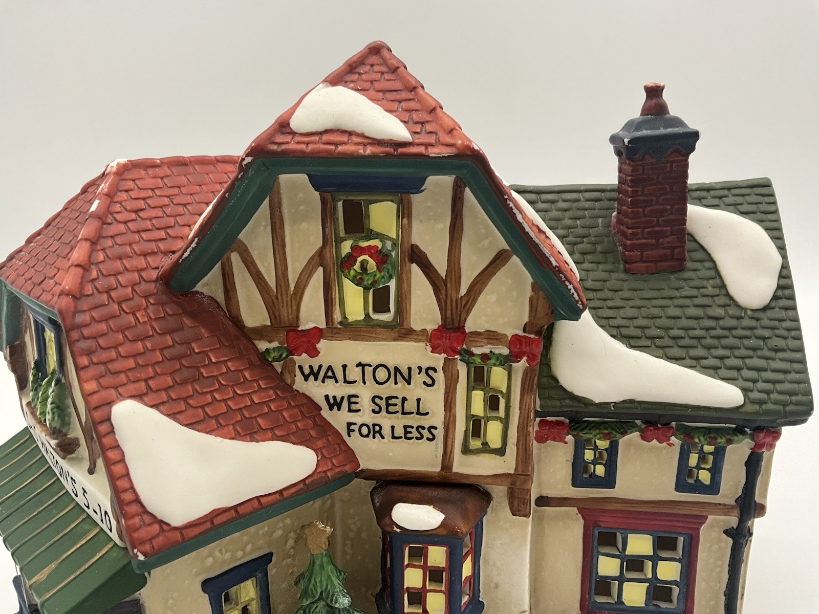 Holiday Time Walton’s 5 & 10 Lighted Christmas Village Building Vtg 1990s